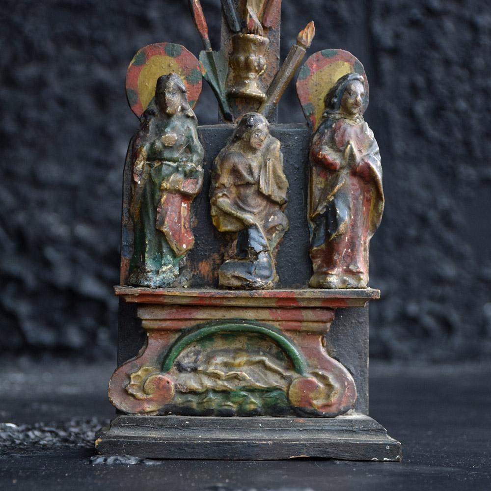 Amazing Arma Christi, circa 1850
We are proud to offer an amazing museum quality circa 1850 Arma Christi. Likely German or Austrian in origin, an exceptional example with each individual detail hand carved in wood. With all its original paint still