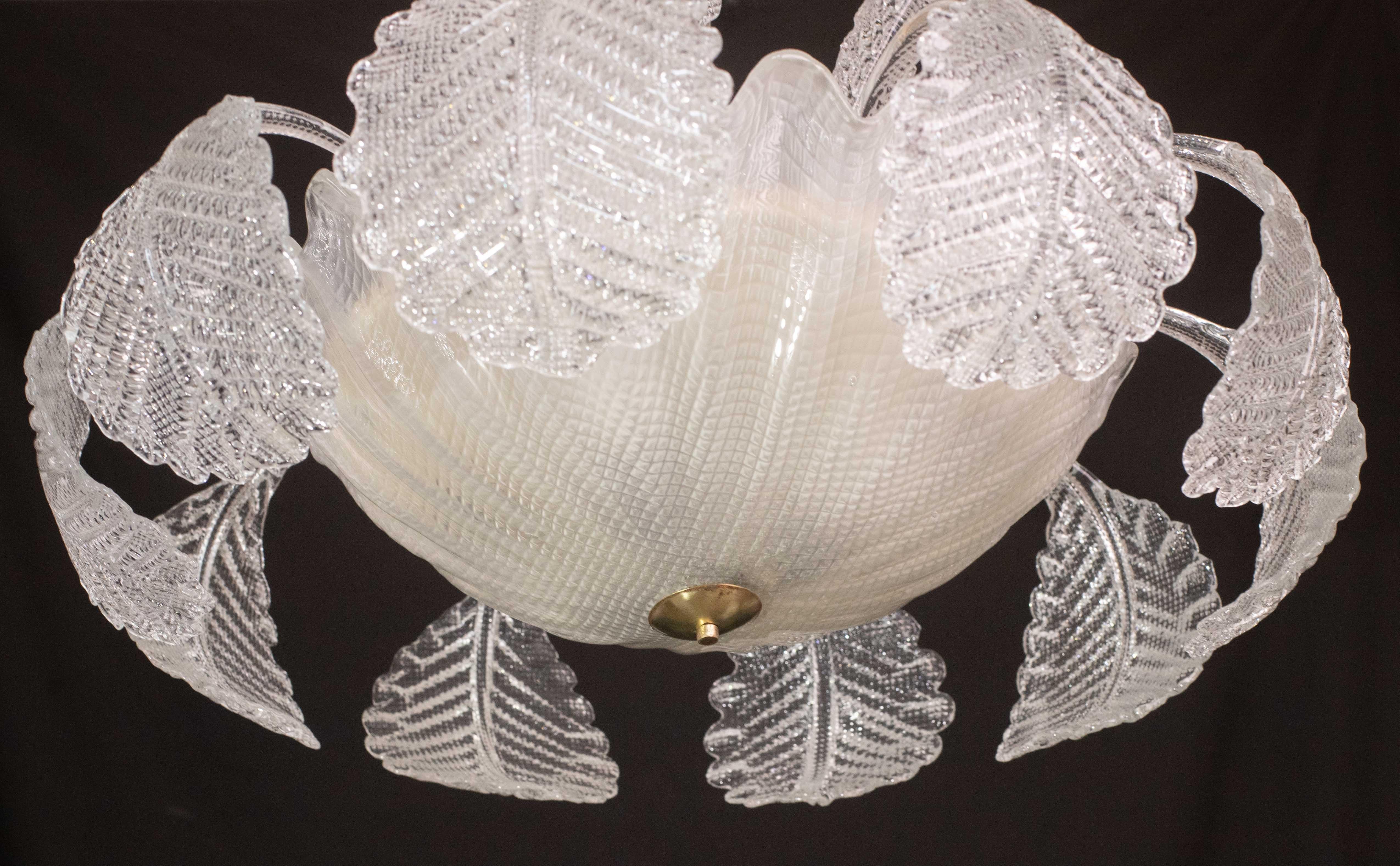 Erstaunlicher Art Decò, Barovier & Toso Kronleuchter, Murano Glas, 1950er Jahre im Angebot 5