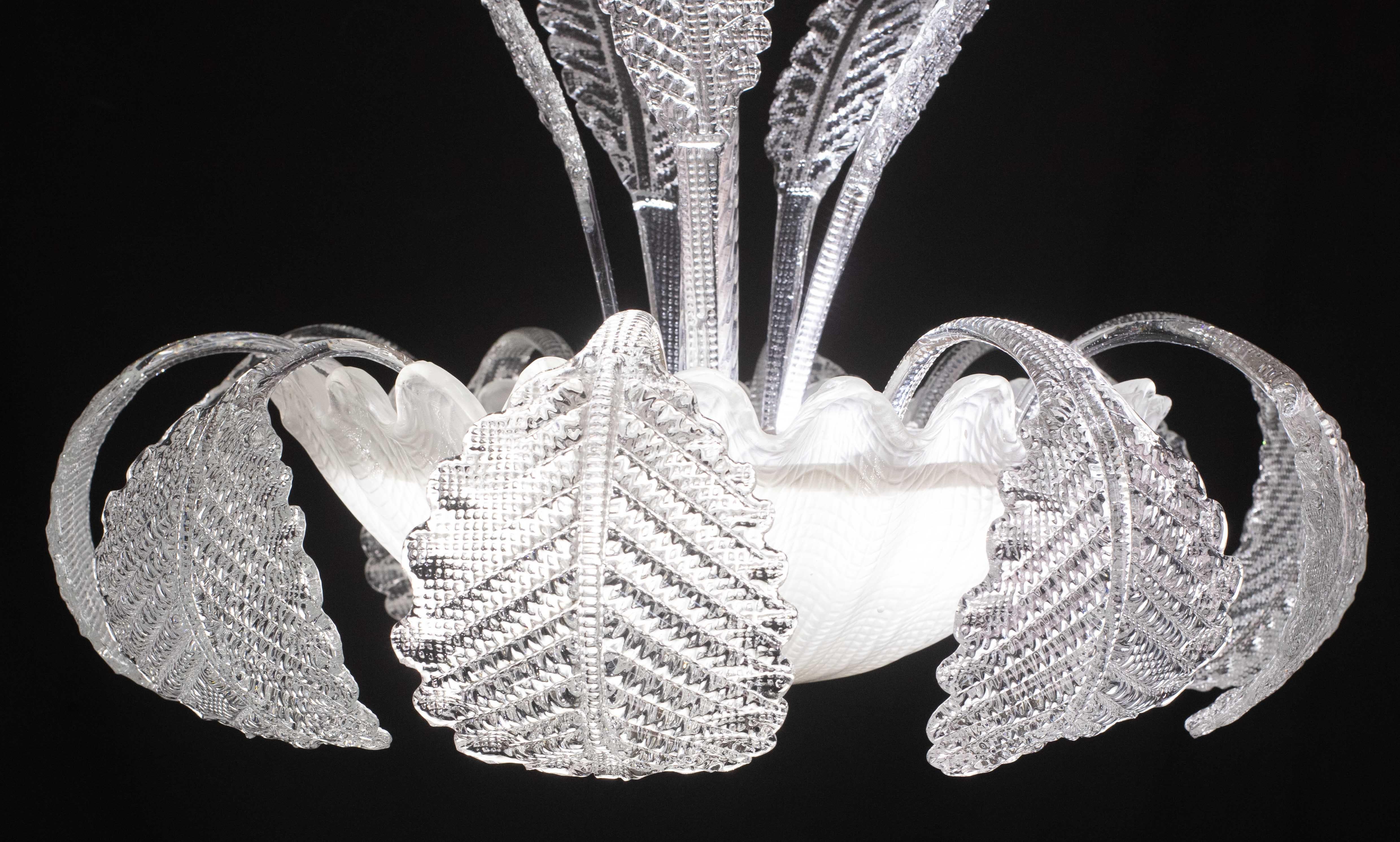 Erstaunlicher Art Decò, Barovier & Toso Kronleuchter, Murano Glas, 1950er Jahre (Mitte des 20. Jahrhunderts) im Angebot