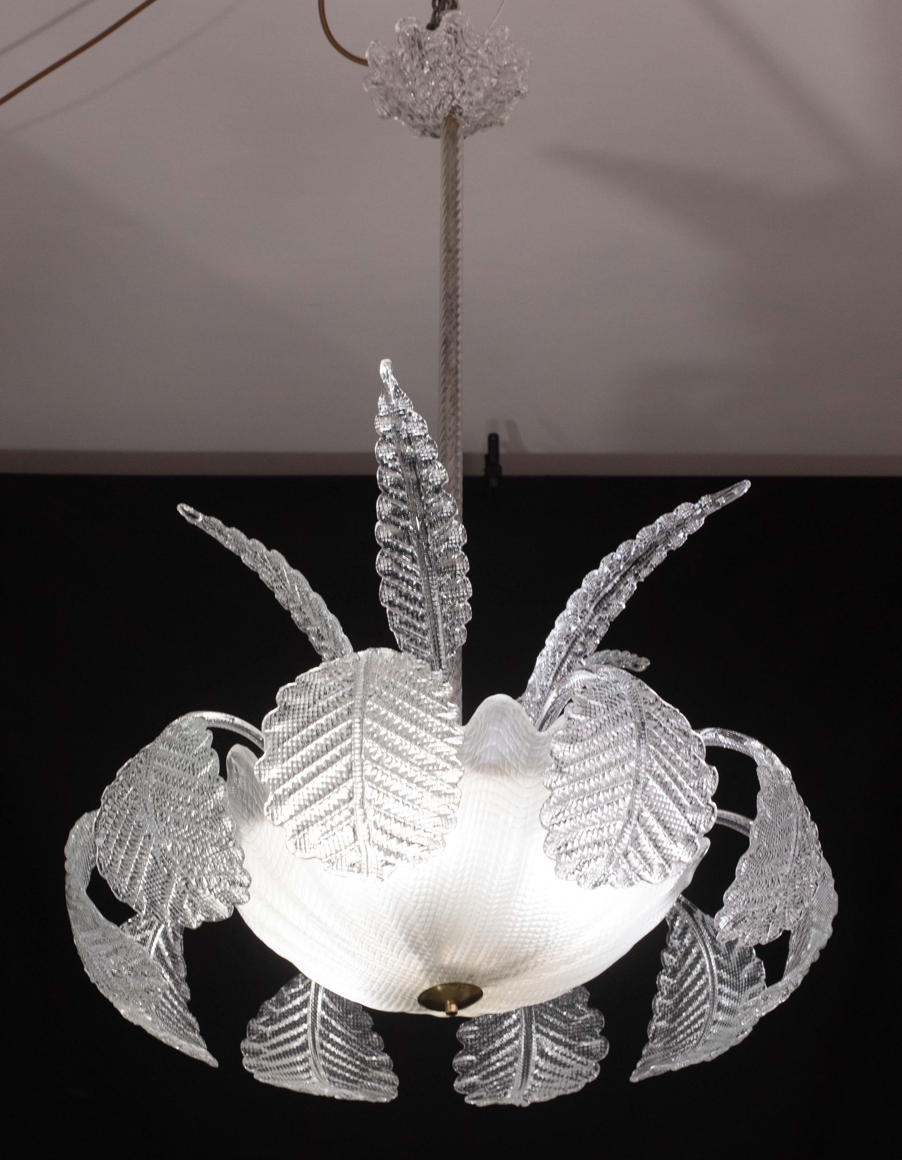 Erstaunlicher Art Decò, Barovier & Toso Kronleuchter, Murano Glas, 1950er Jahre (Muranoglas) im Angebot