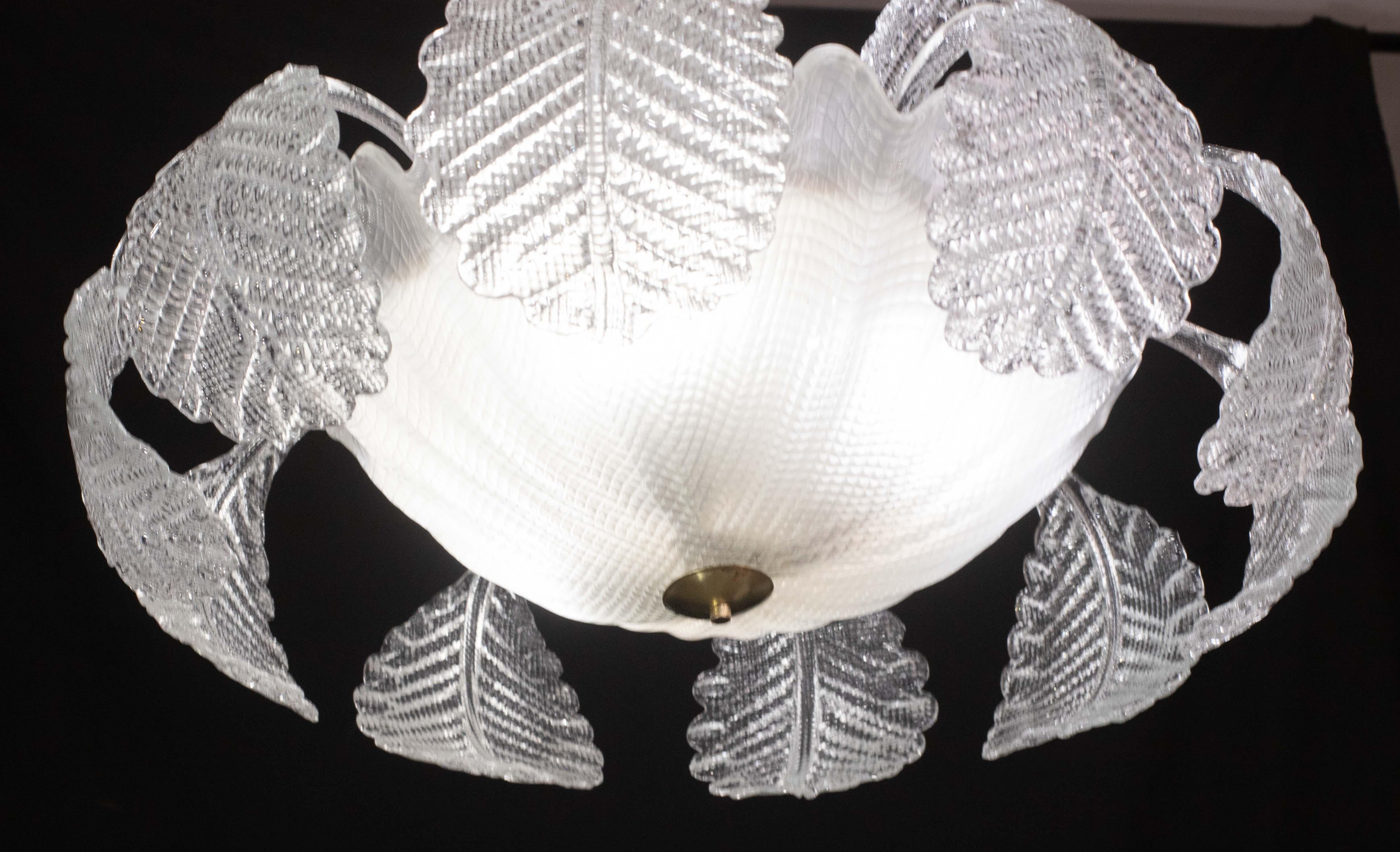 Erstaunlicher Art Decò, Barovier & Toso Kronleuchter, Murano Glas, 1950er Jahre im Angebot 1