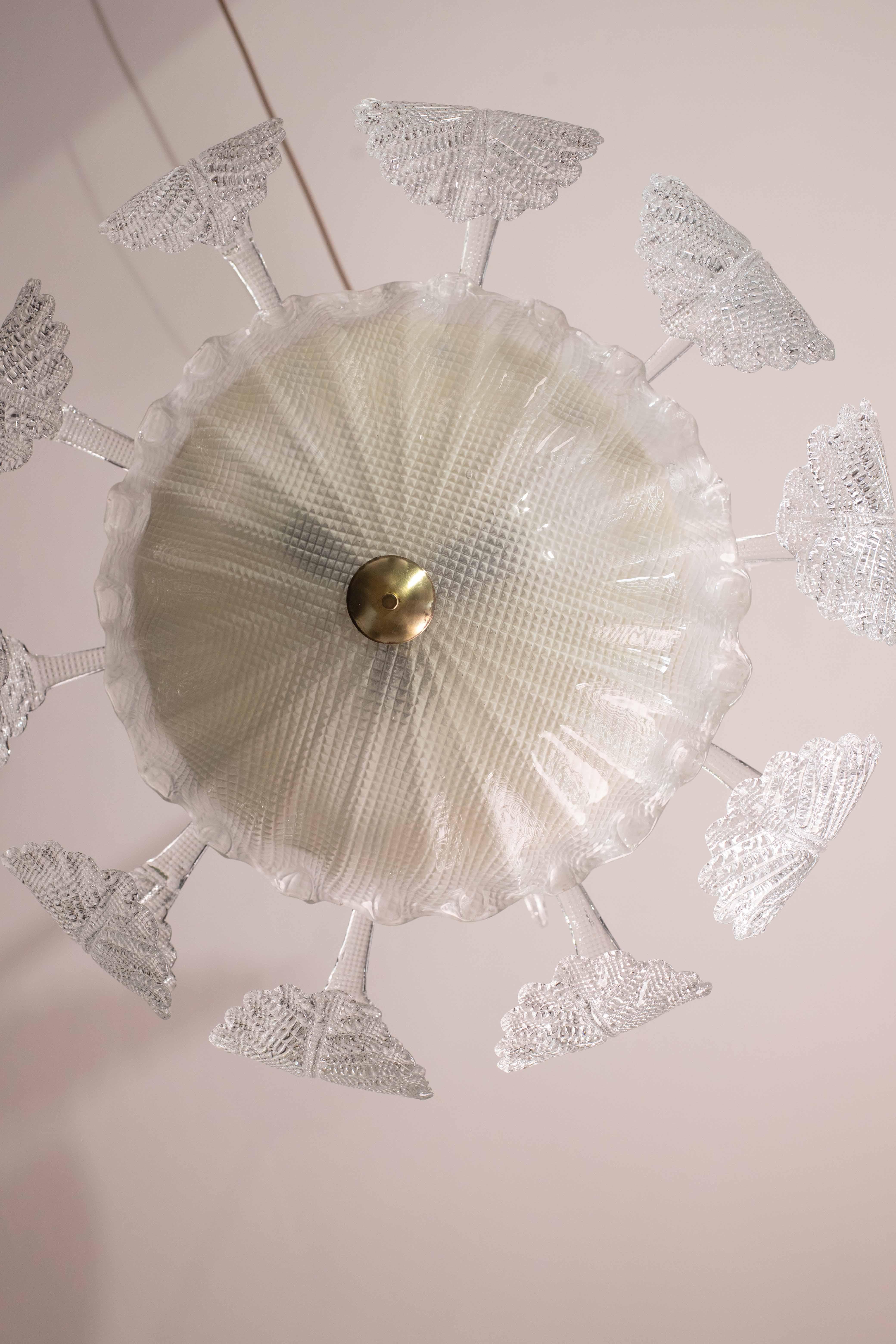 Erstaunlicher Art Decò, Barovier & Toso Kronleuchter, Murano Glas, 1950er Jahre im Angebot 2