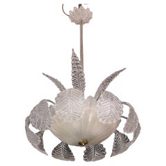 Erstaunlicher Art Decò, Barovier & Toso Kronleuchter, Murano Glas, 1950er Jahre
