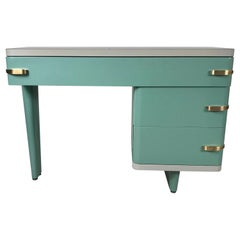 Amazing Art Deco Machine Age Metal Desk by Royal Metal Co. after Kem Weber