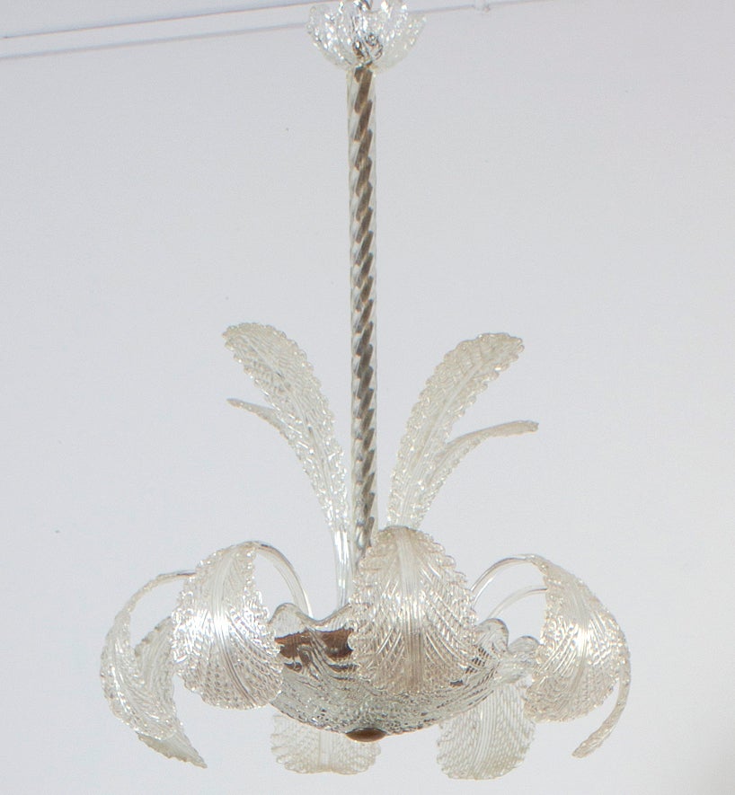 Italiano Incredibile lampadario in vetro di Murano Art Deco Ninfea di Barovier, 1940 in vendita
