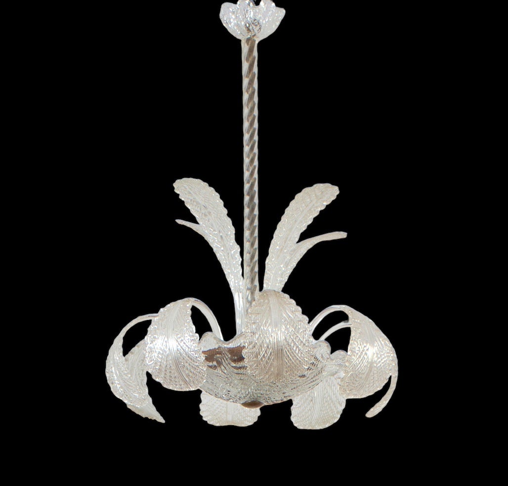 Incredibile lampadario in vetro di Murano Art Deco Ninfea di Barovier, 1940 in vendita