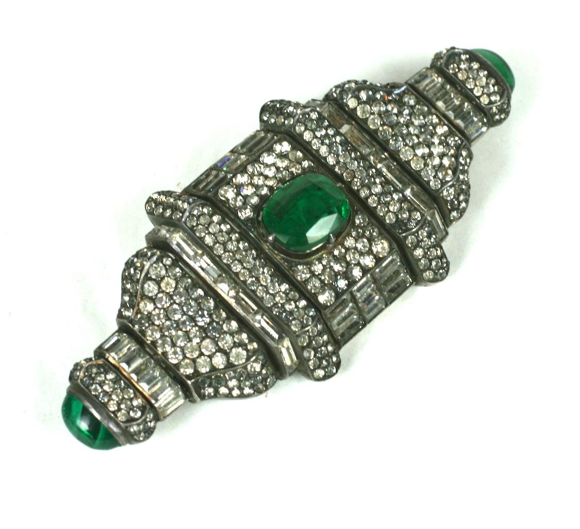 Amazing Art Deco Paste Brooch In Excellent Condition For Sale In New York, NY