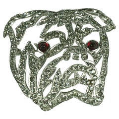 Vintage Amazing Art Deco Trifari Bulldog Brooch