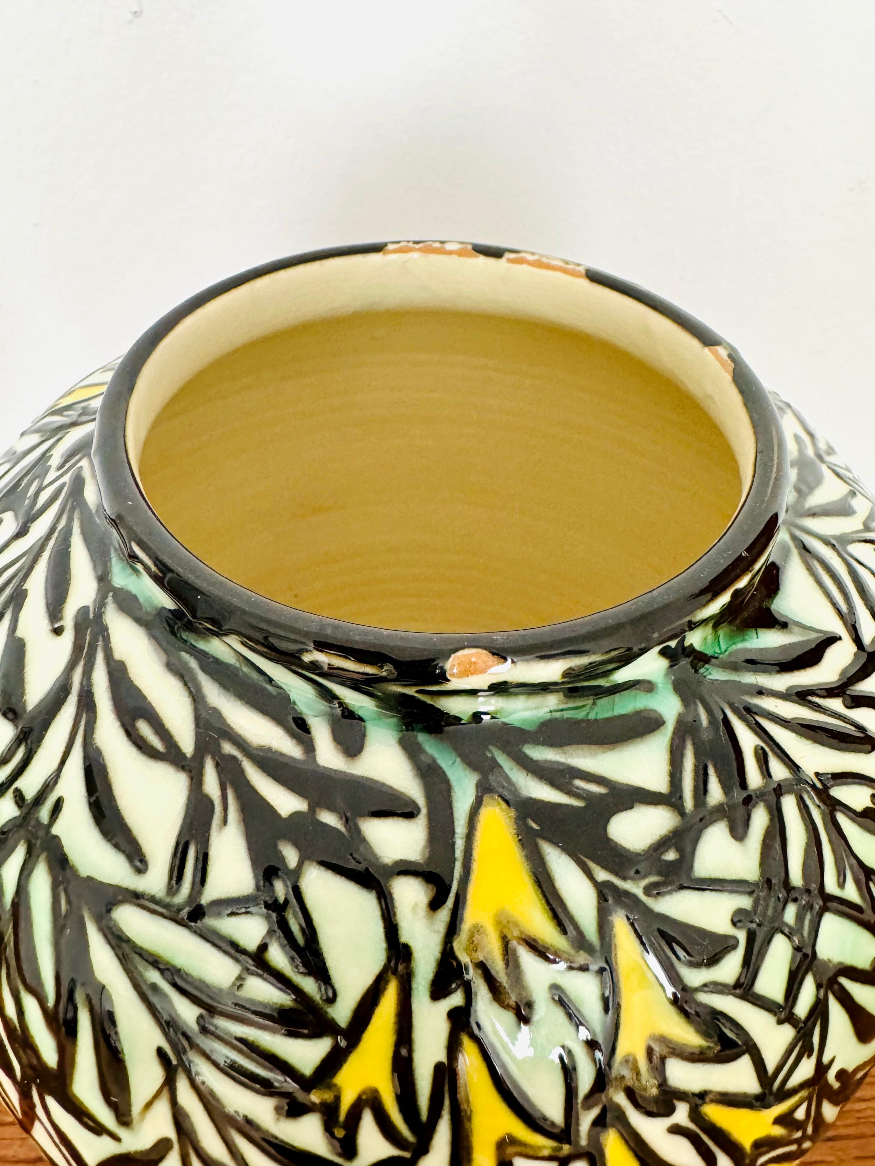 Incroyable vase en céramique Art déco du professeur Max Laeuger en vente 4