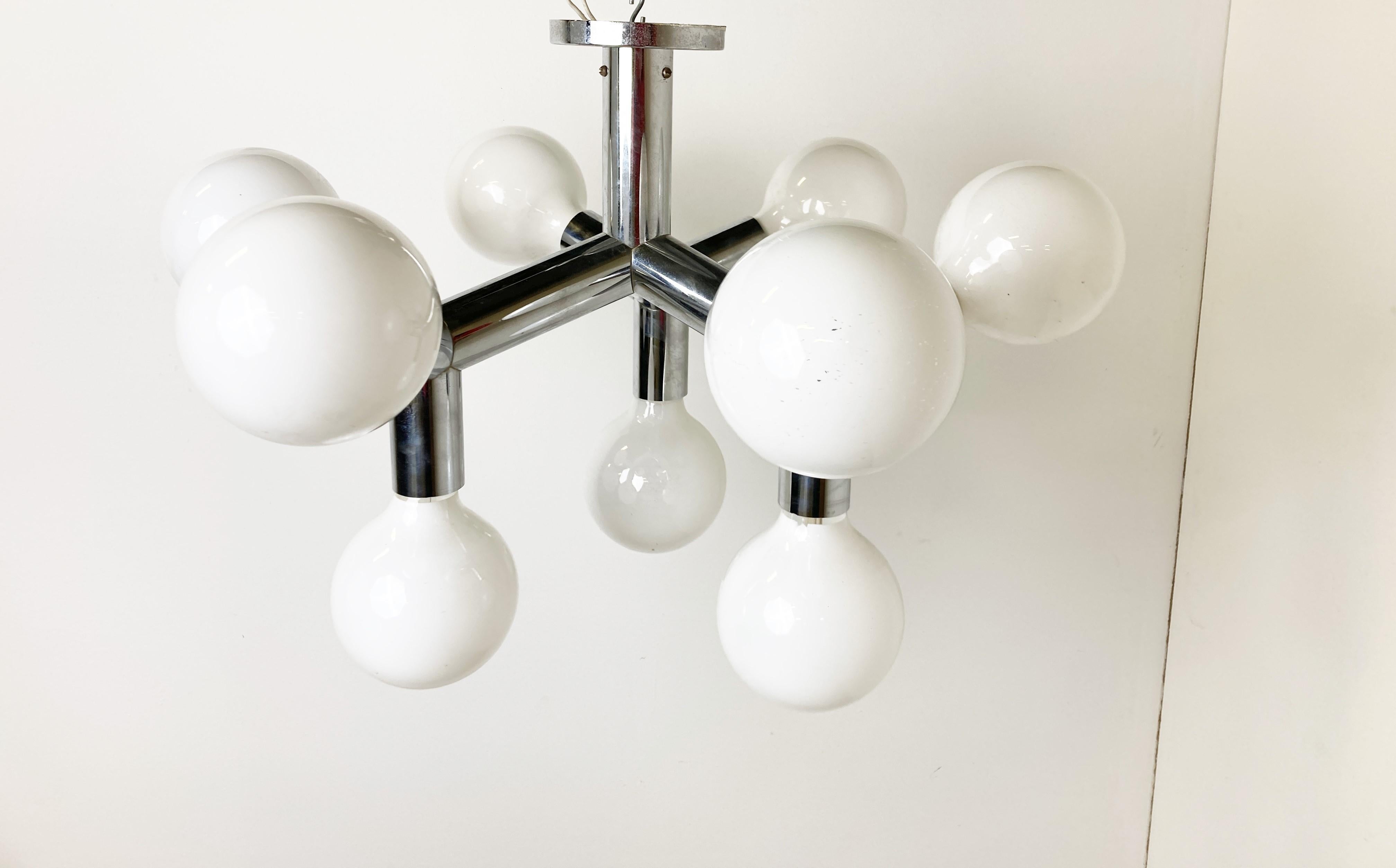 Mid-Century Modern Amazing Atomic Ceiling Lamp by J.T. Kalmar, 1970s For Sale