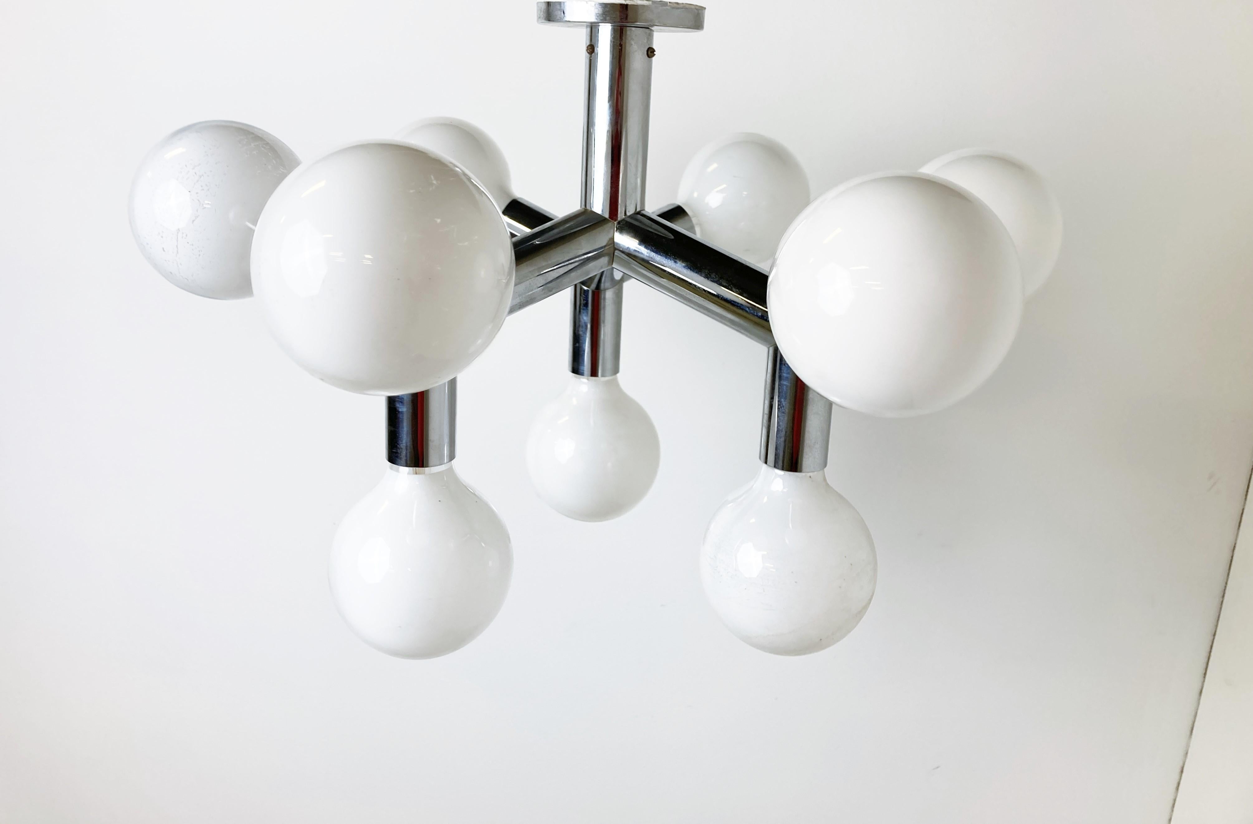 Amazing Atomic Ceiling Lamp by J.T. Kalmar, 1970s In Good Condition For Sale In HEVERLEE, BE