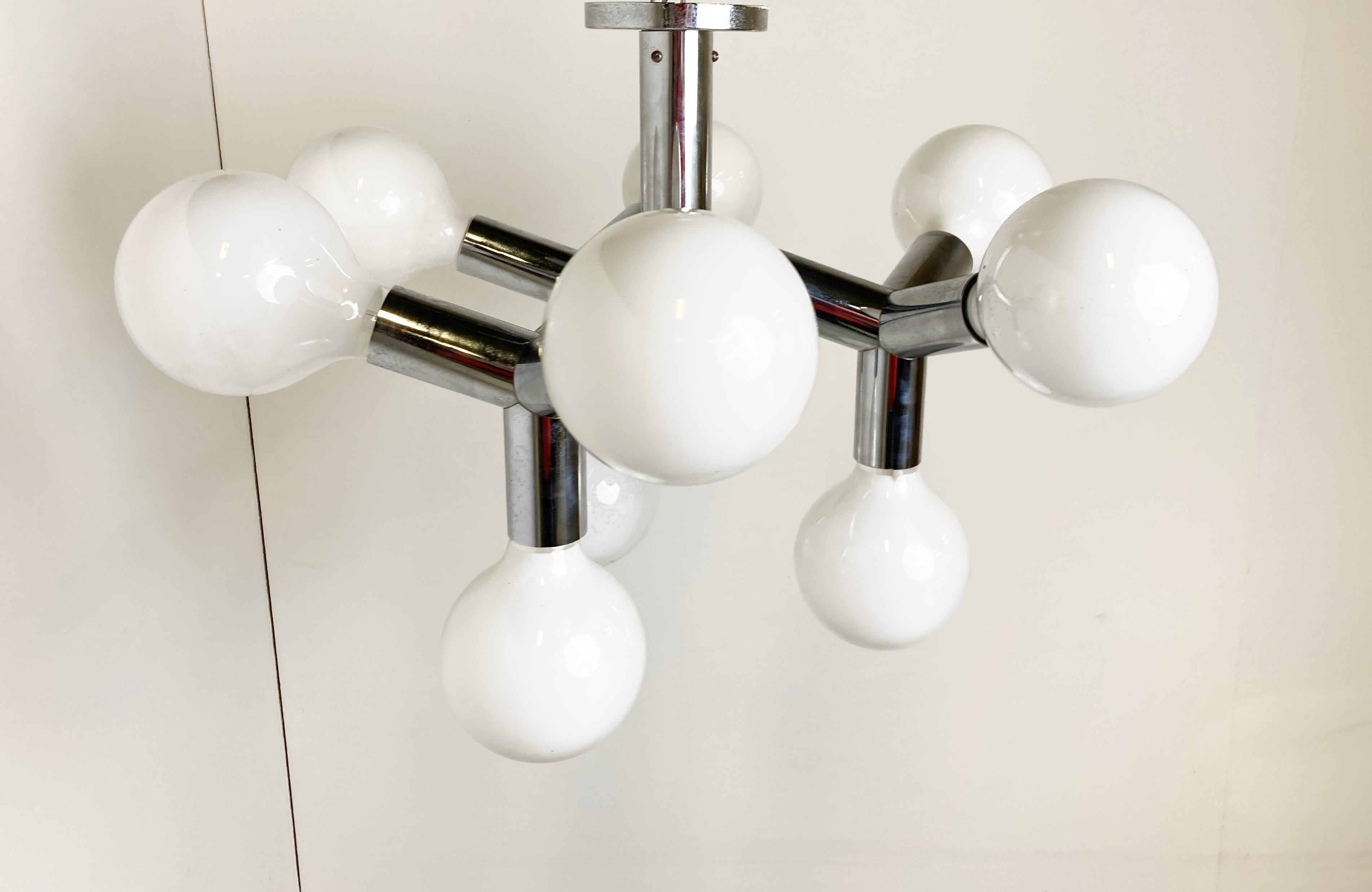 Amazing Atomic Ceiling Lamp by J.T. Kalmar, 1970s For Sale 1
