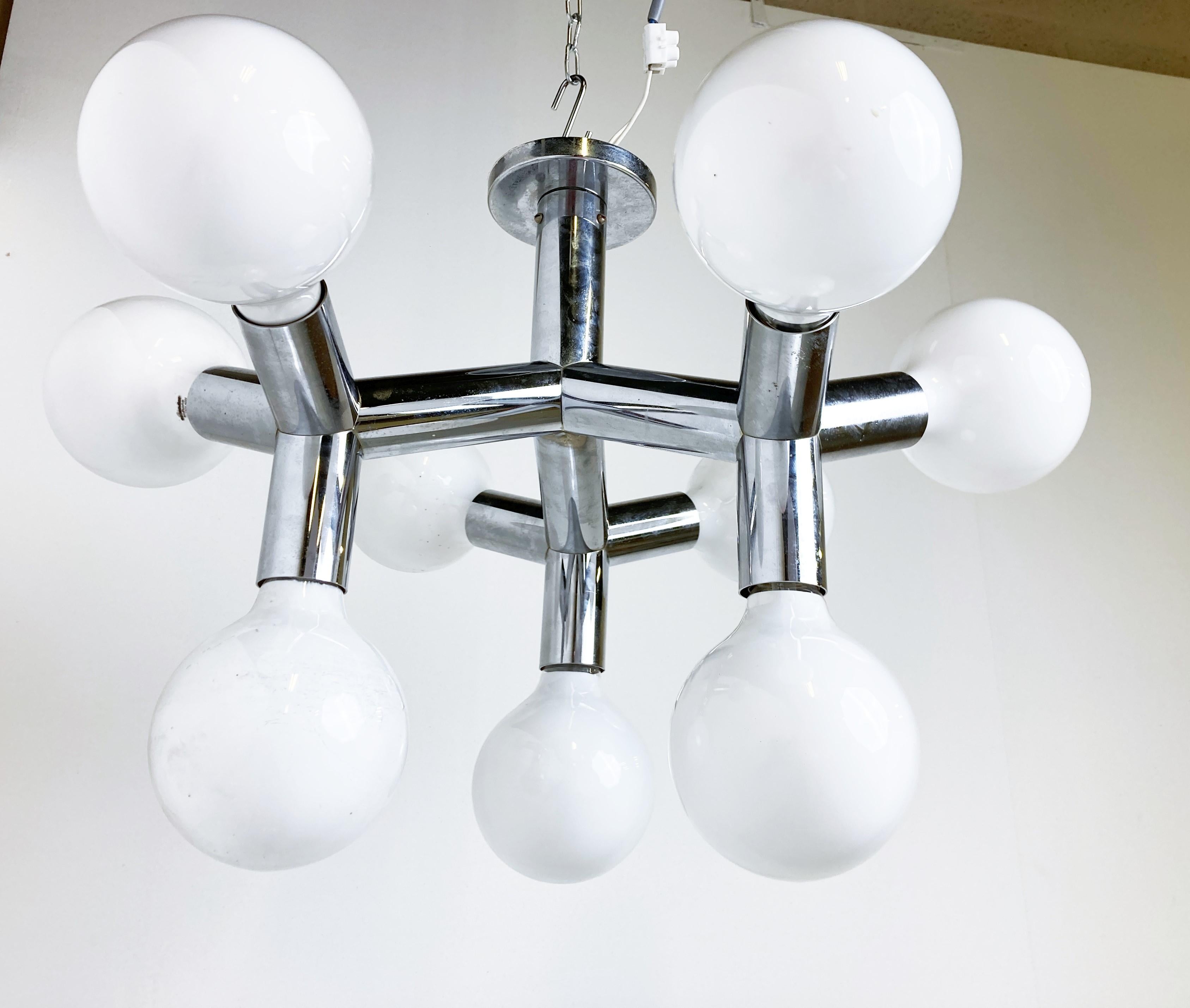 Amazing Atomic Ceiling Lamp by J.T. Kalmar, 1970s For Sale 2