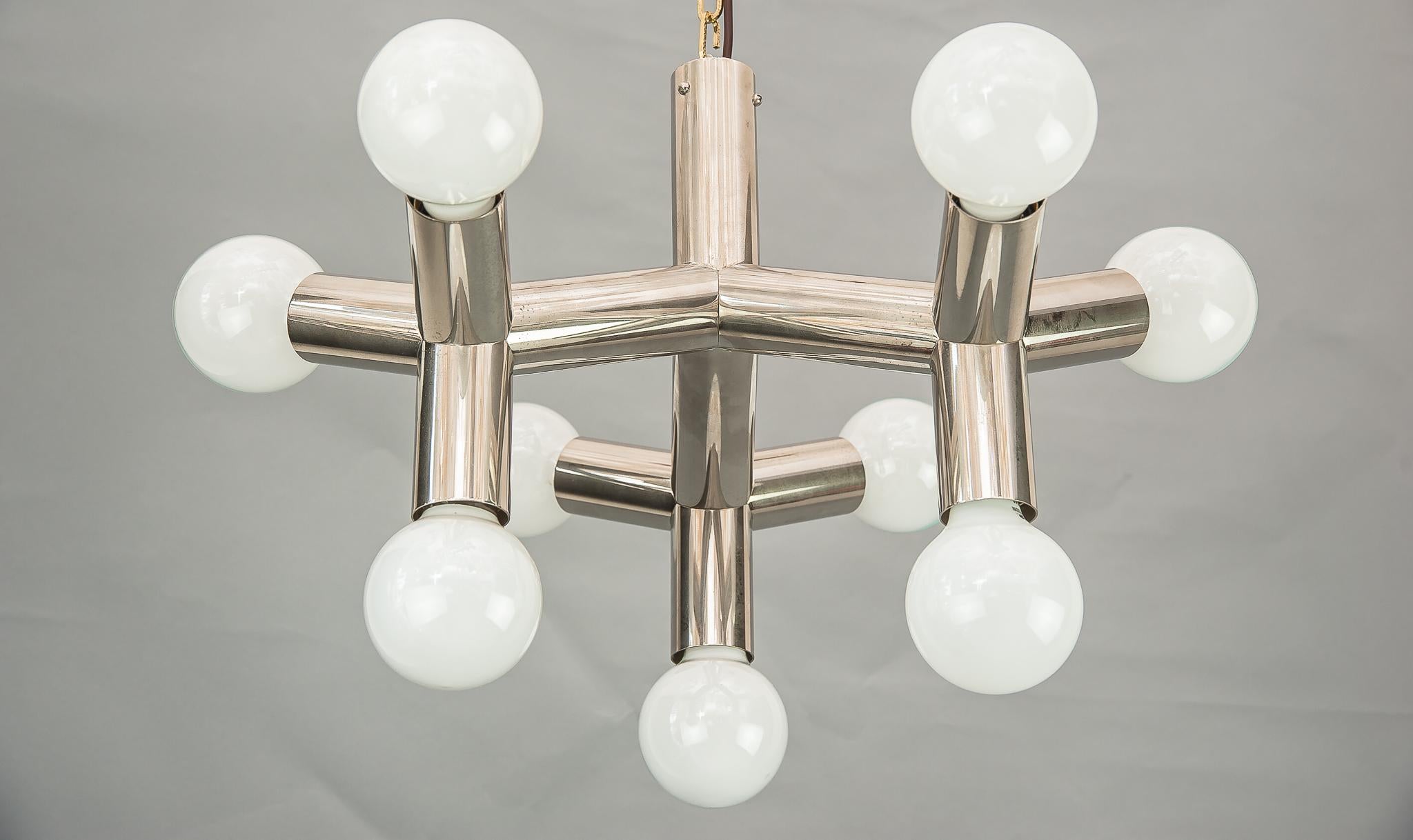 Amazing Atomic Nickel Ceiling Lamp by J.T. Kalmar, Vienna, 1970 In Excellent Condition In Wien, AT
