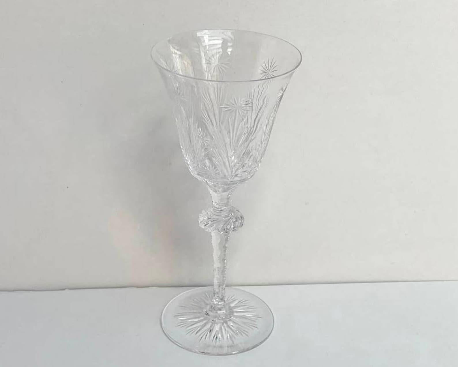 Mid-20th Century Amazing Barthmann Wine Glasses, Set of 9  Lead Crystal Wine Goblets, Germany