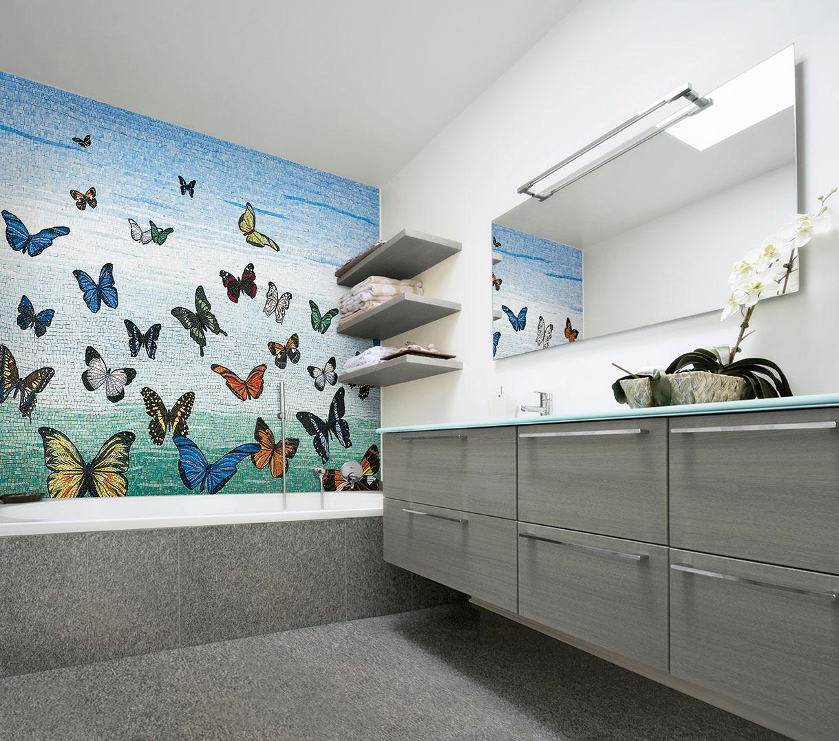Amazing Bathrooms Glass Décor for Walls and Floors Customizable For Sale 5