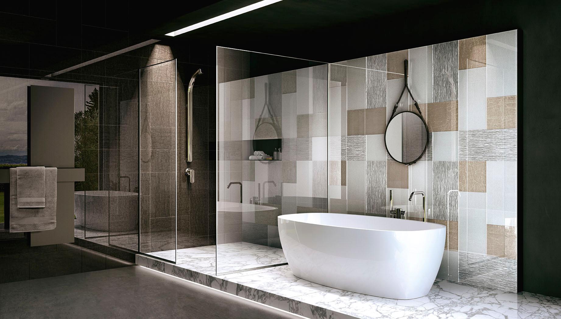 Amazing Bathrooms Glass Décor for Walls and Floors Customizable For Sale 11