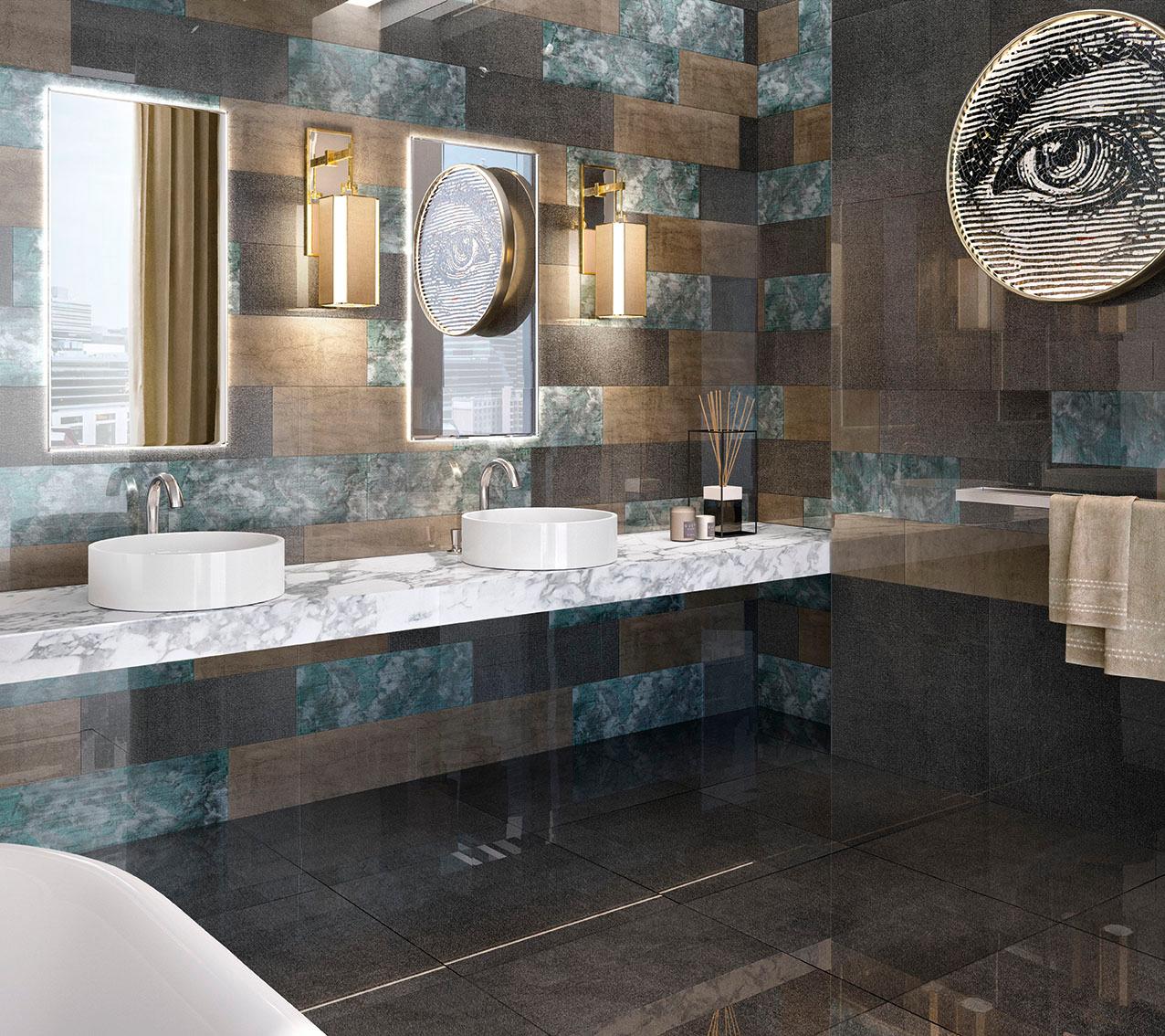 Amazing Bathrooms Glass Décor for Walls and Floors Customizable For Sale 12