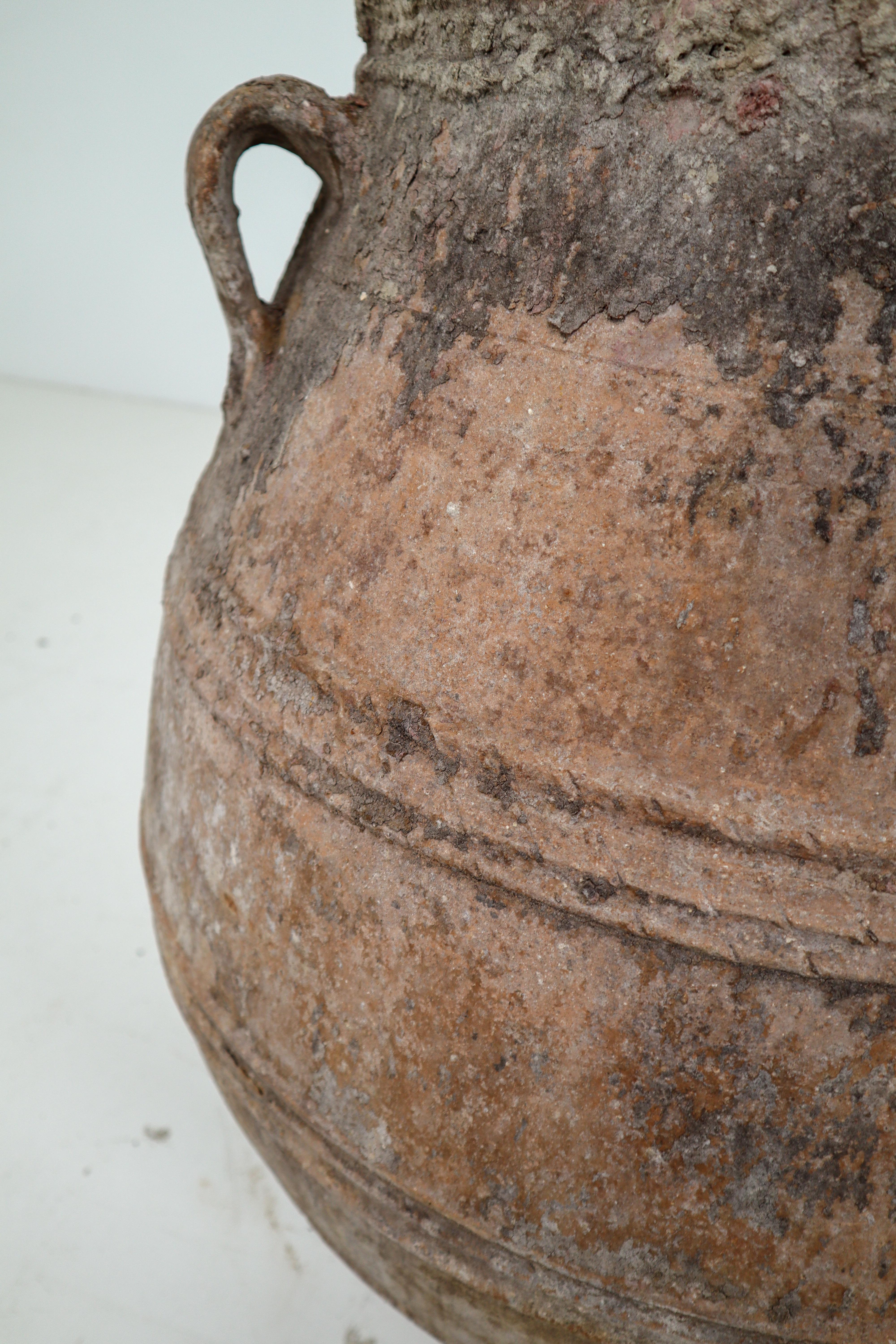 Amazing Big-Size Greek Patinated Terracotta Jar from the Late 19th Century 1