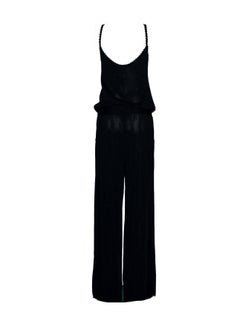NEW Black Chanel Knitted Wide Leg Jumpsuit Overall Playsuit