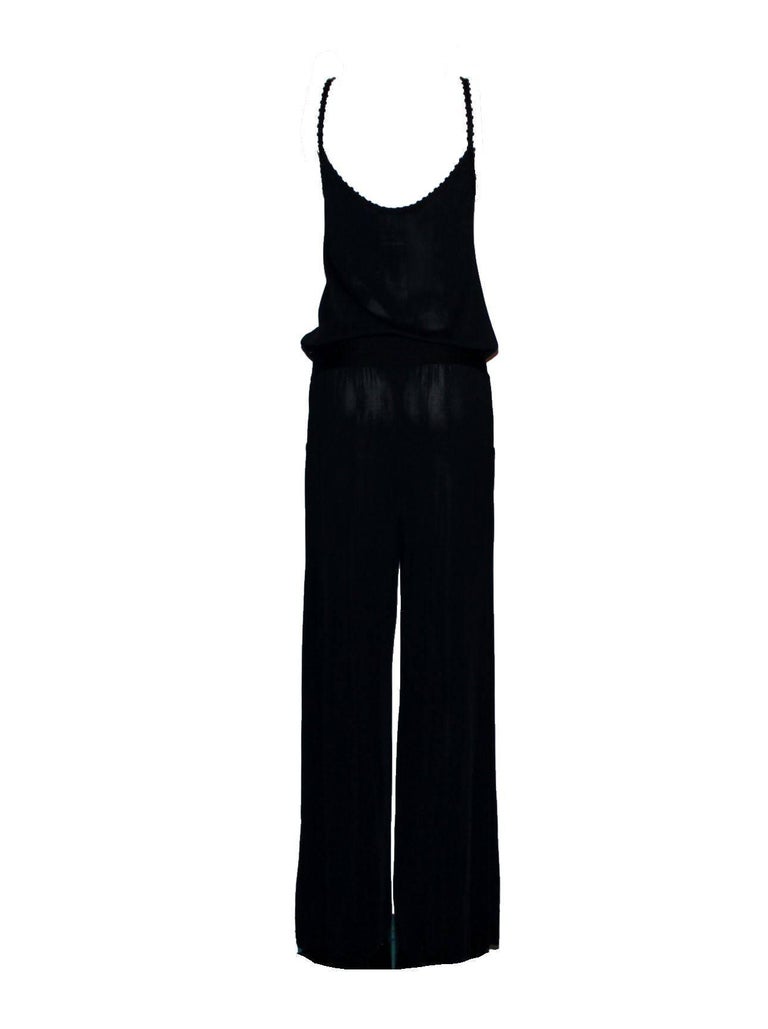 NEW Black Chanel Knitted Wide Leg Jumpsuit Overall Playsuit at 1stDibs ...