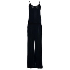 NEW Black Chanel Knitted Wide Leg Jumpsuit Overall Playsuit
