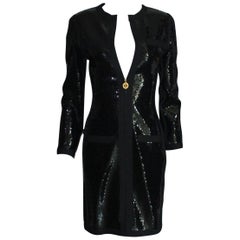 evening dress with coat Amazing Black Chanel Sequin Silk Evening Dress Coat Jacket