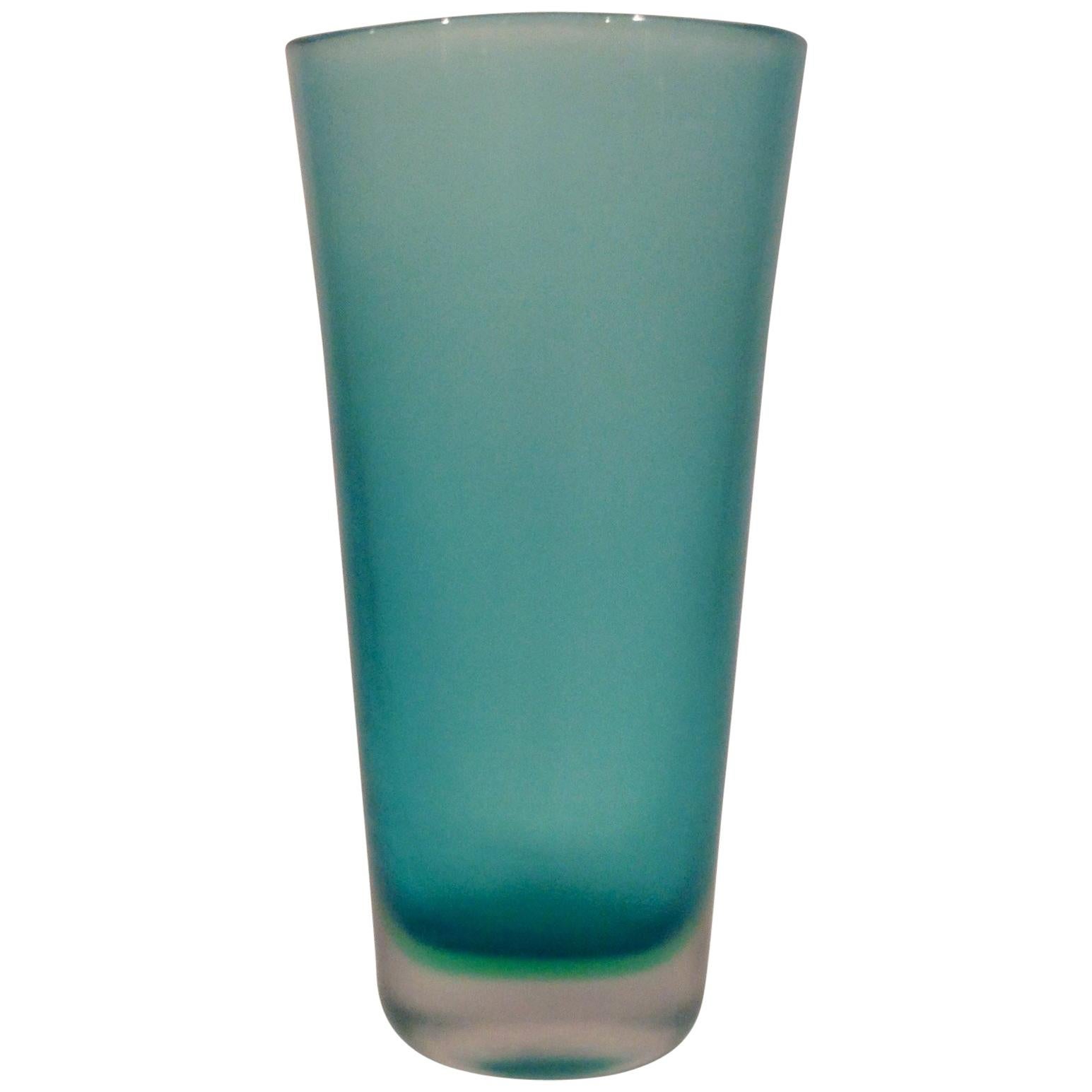 Amazing Blue and Green Venini Inciso Vase