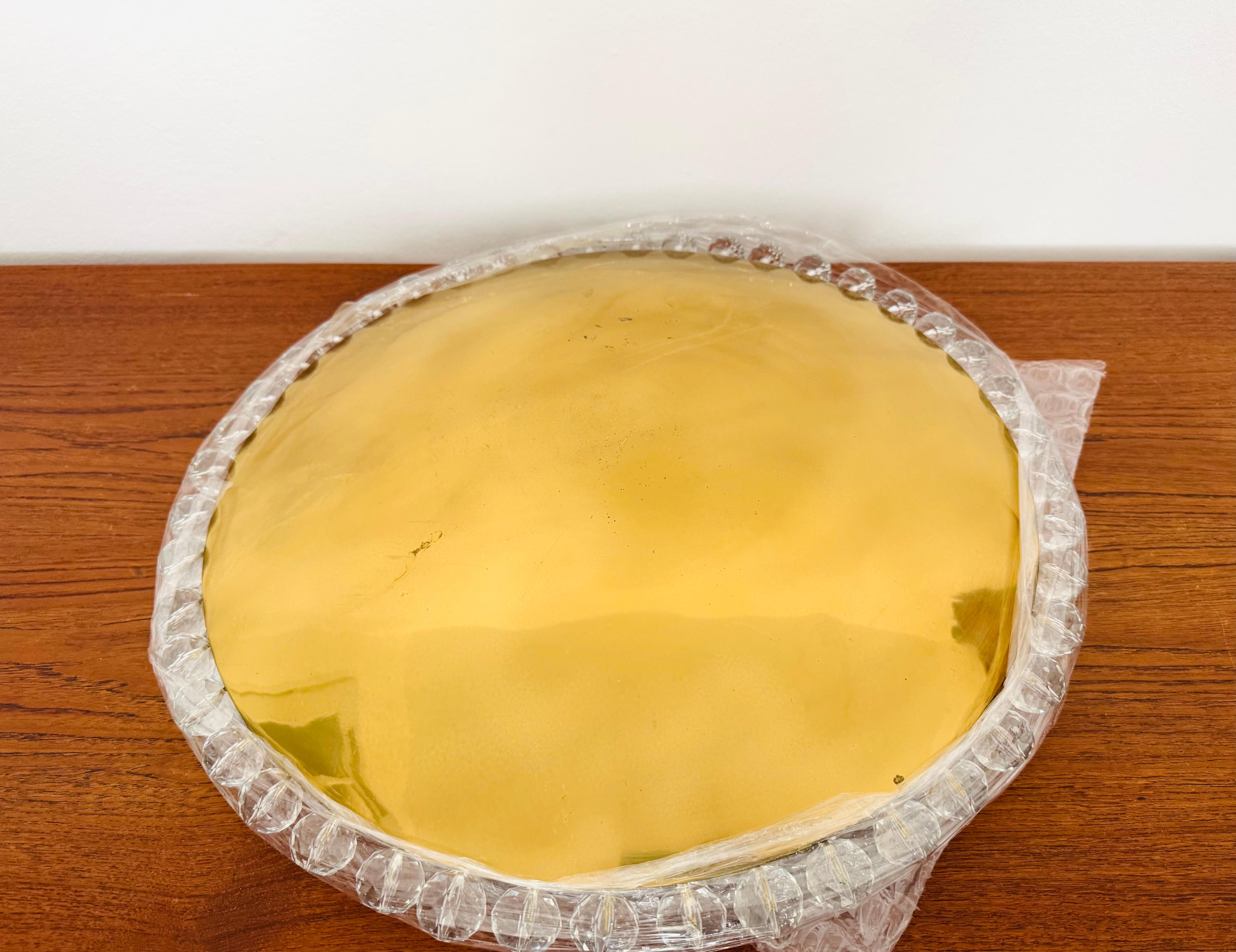 Incredibile lampada a sospensione in ottone con cristalli di Bakalowits in vendita 8