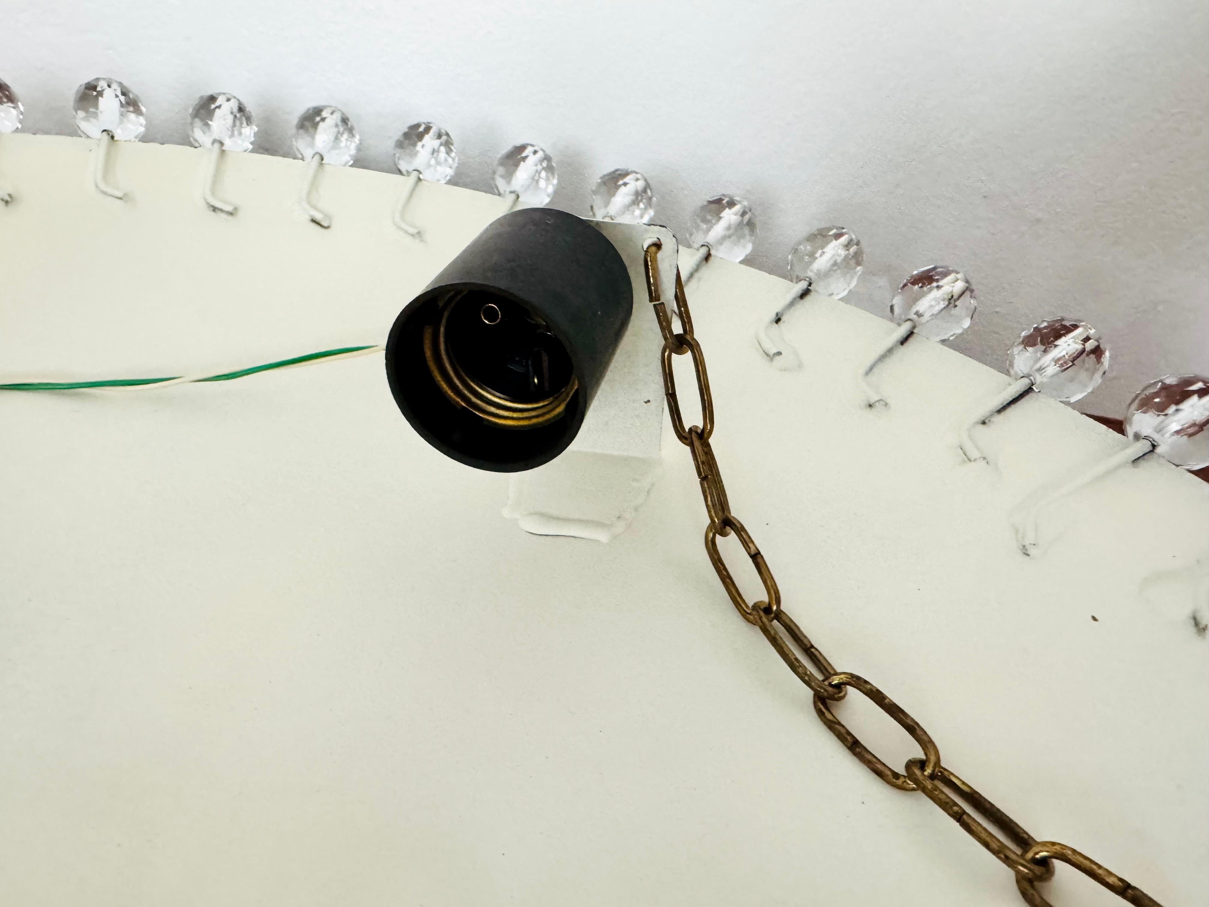 Amazing Brass Pendant Lamp with Crystals by Rupert Nikoll 11