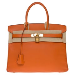 Amazing & Bright Hermès Birkin 30 handbag in Orange H Epsom leather, GHW