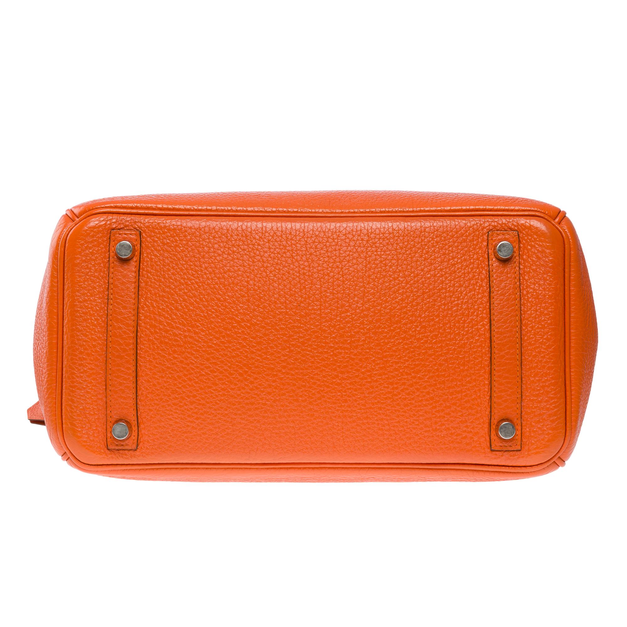 Amazing & Bright Hermès Birkin 30 handbag in Orange H Togo leather, SHW For Sale 6