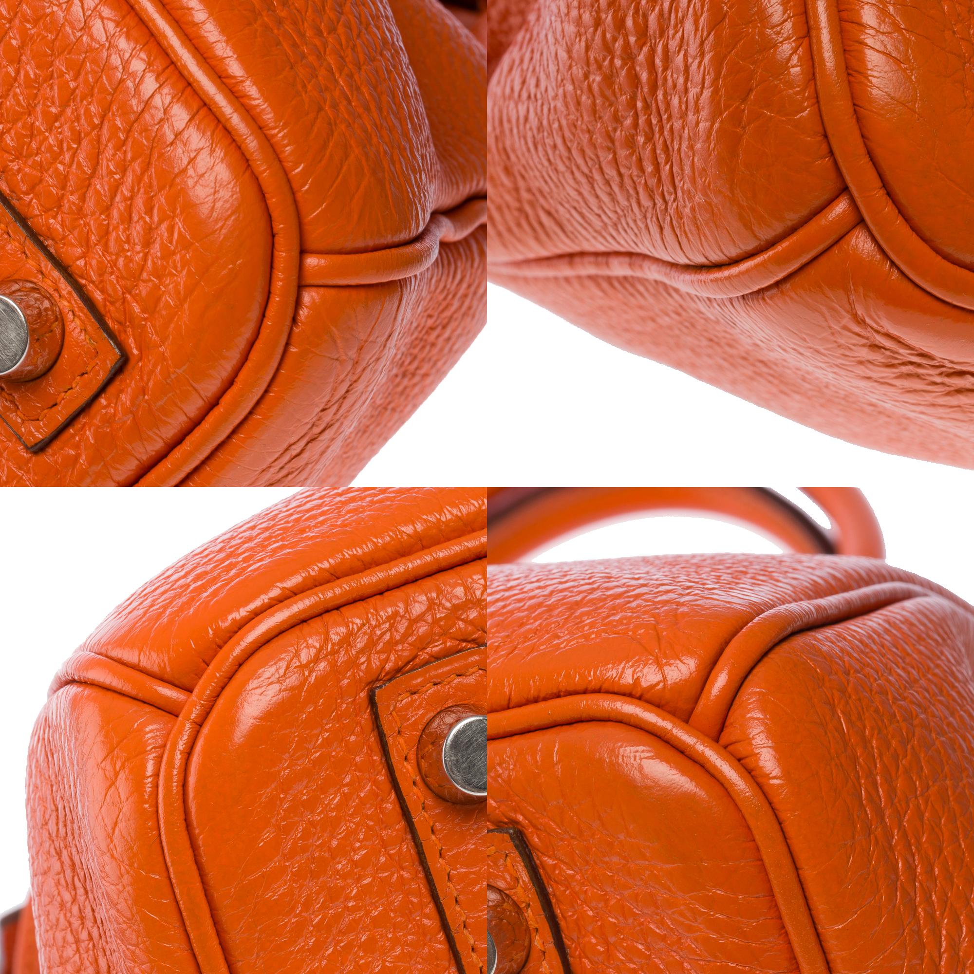Amazing & Bright Hermès Birkin 30 handbag in Orange H Togo leather, SHW For Sale 7