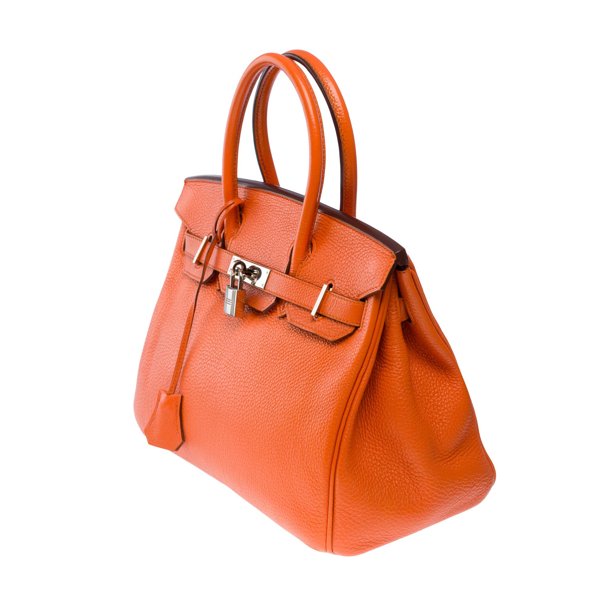 Women's Amazing & Bright Hermès Birkin 30 handbag in Orange H Togo leather, SHW For Sale