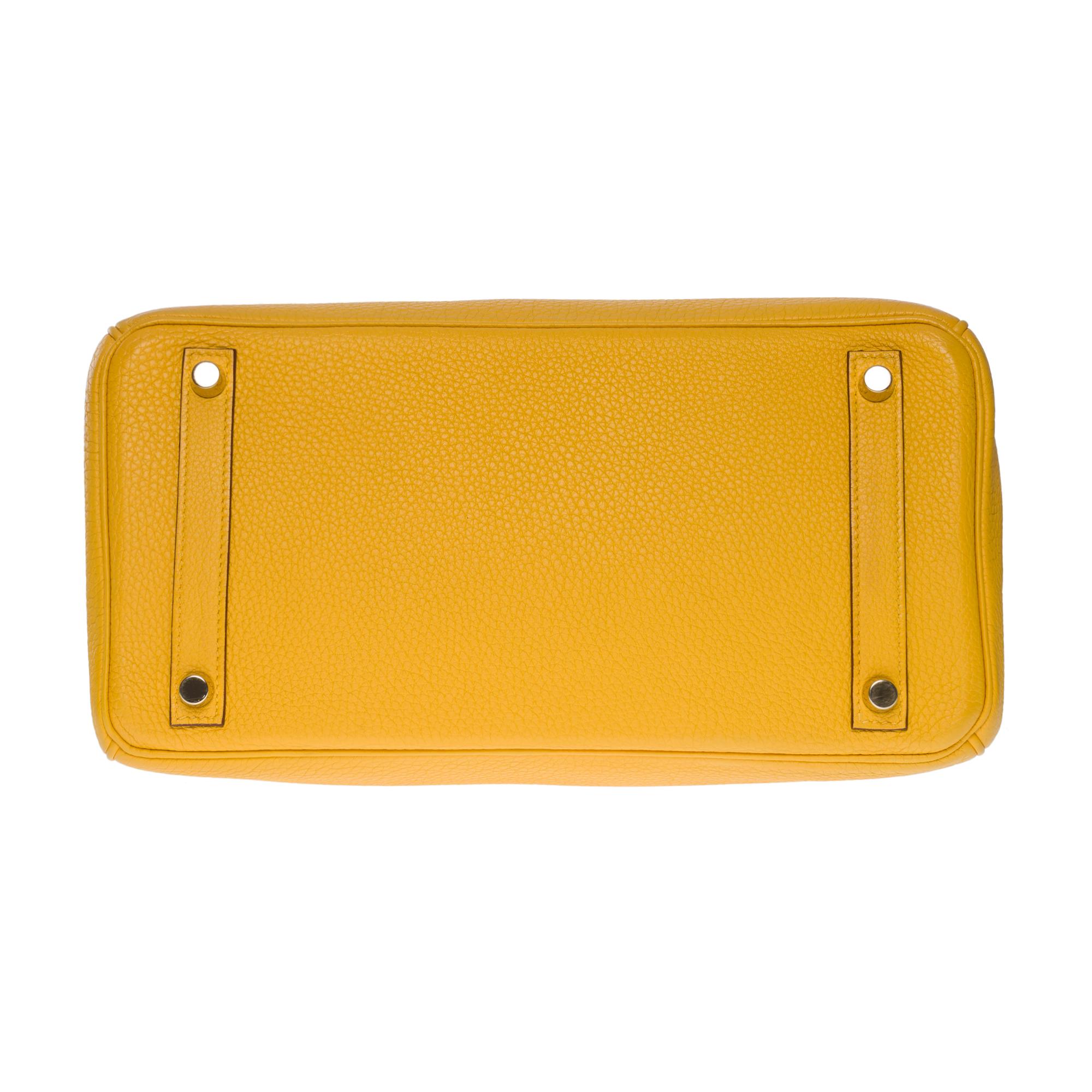 Amazing & Bright Hermès Birkin 30 handbag in Yellow Togo leather, GHW For Sale 6
