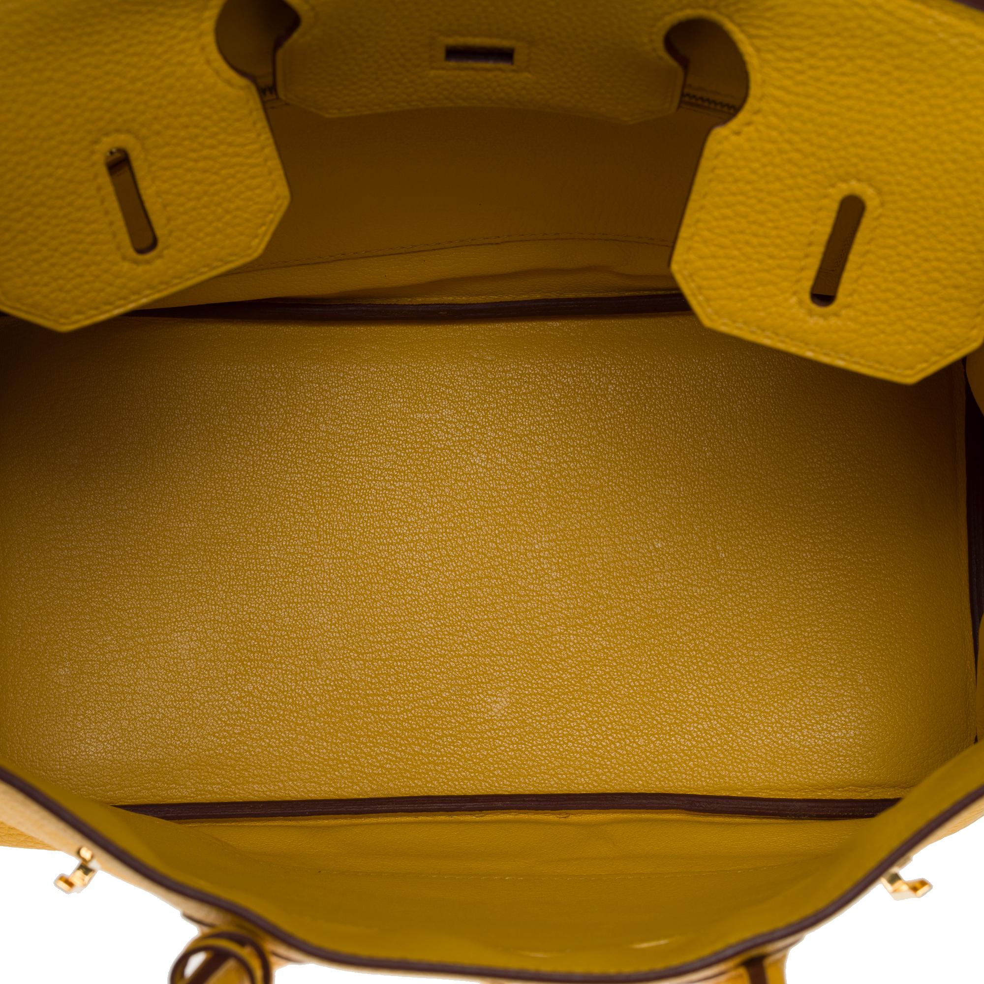 Amazing & Bright Hermès Birkin 30 handbag in Yellow Togo leather, GHW For Sale 4