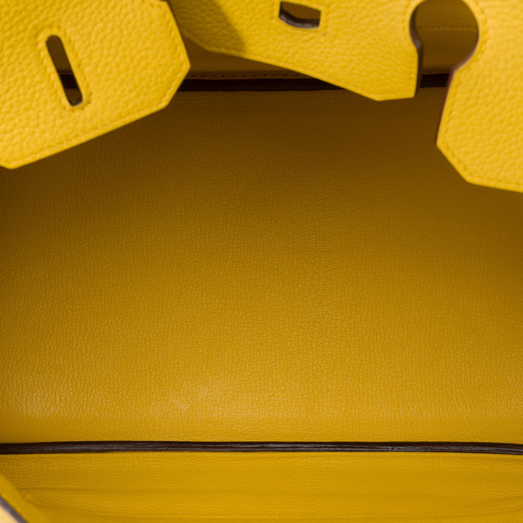 Amazing & Bright Hermès Birkin 35 handbag in Jaune de Naples Togo leather, PHW 5
