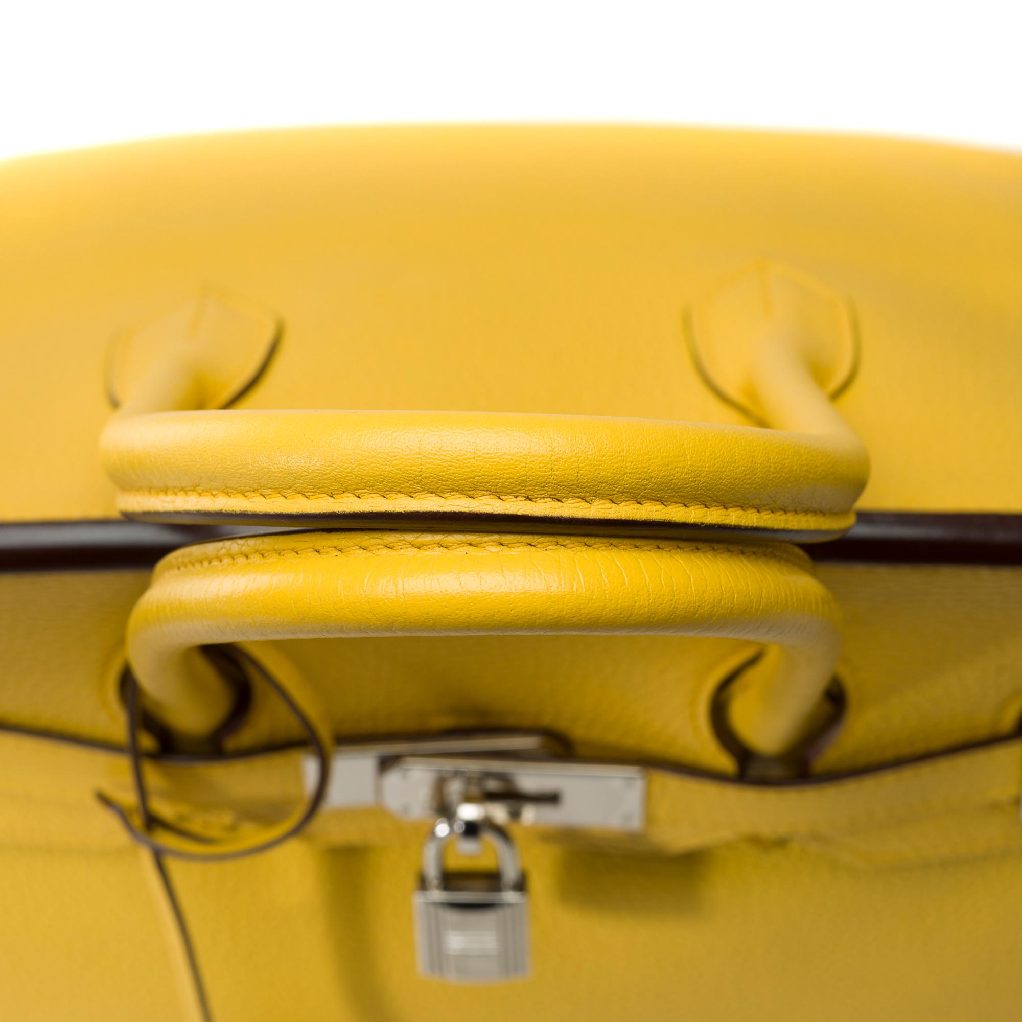 Amazing & Bright Hermès Birkin 35 handbag in Jaune de Naples Togo leather, PHW 6