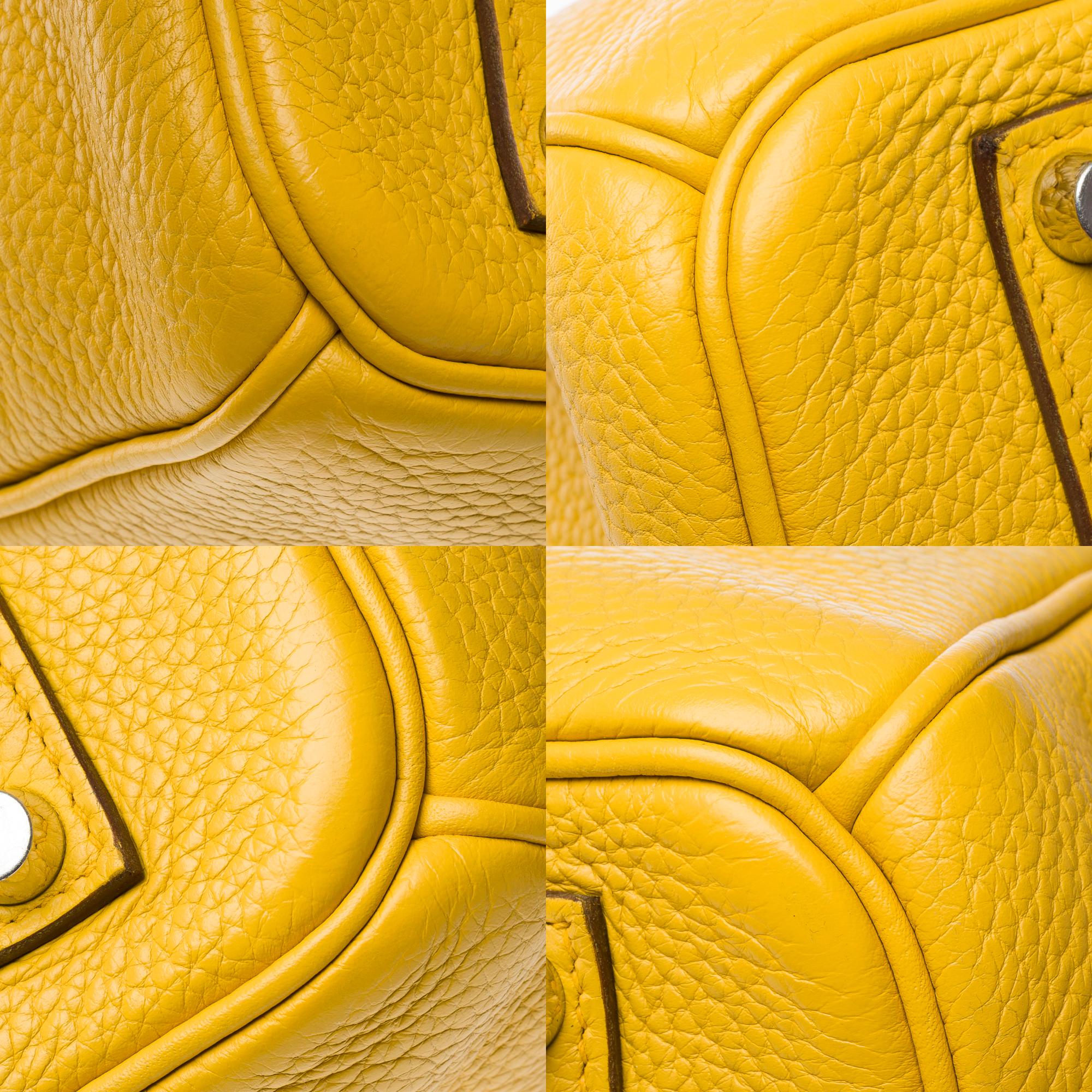 Amazing & Bright Hermès Birkin 35 handbag in Jaune de Naples Togo leather, PHW 8