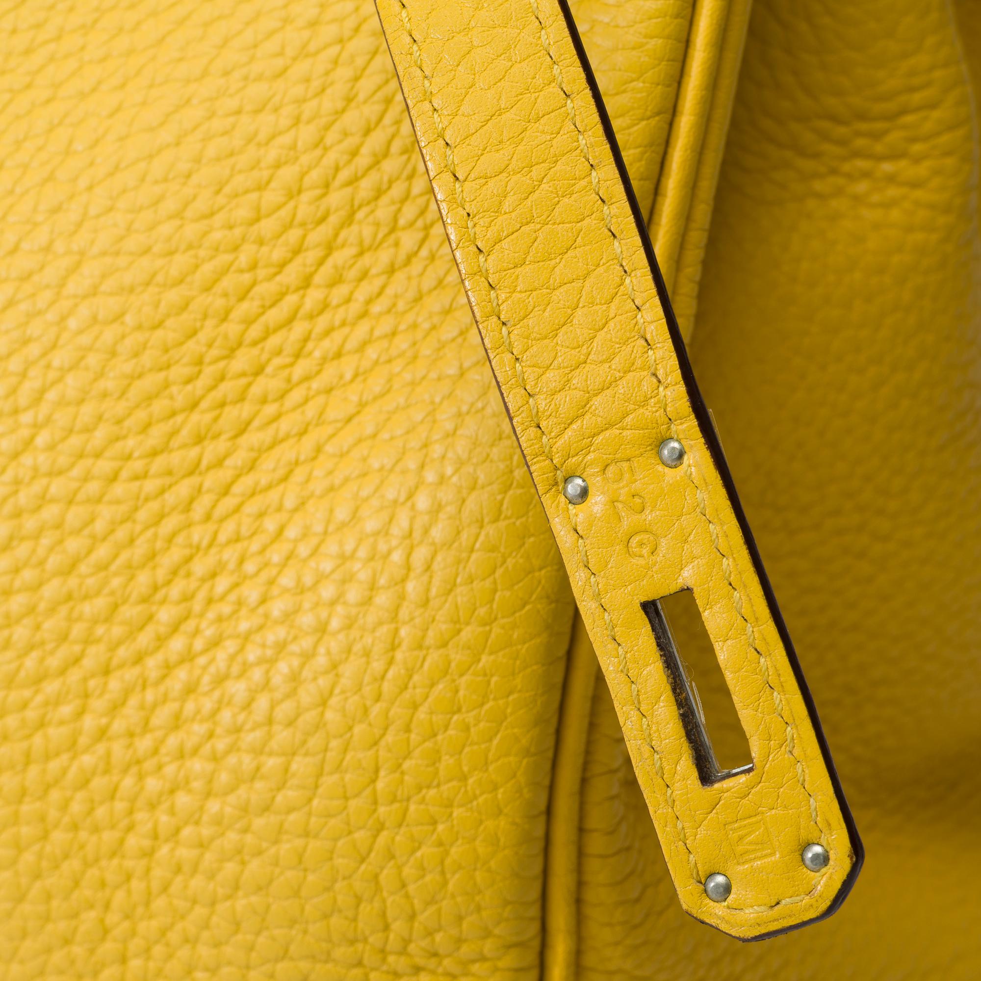 Amazing & Bright Hermès Birkin 35 handbag in Jaune de Naples Togo leather, PHW 4