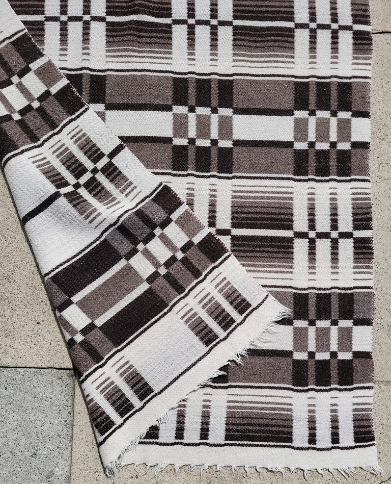Hand-Woven Amazing Brown and White Horse Blanket  For Sale