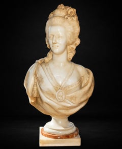 Amazing Bust of Marie Antoinette. Late 18th Century, Carrara Marble