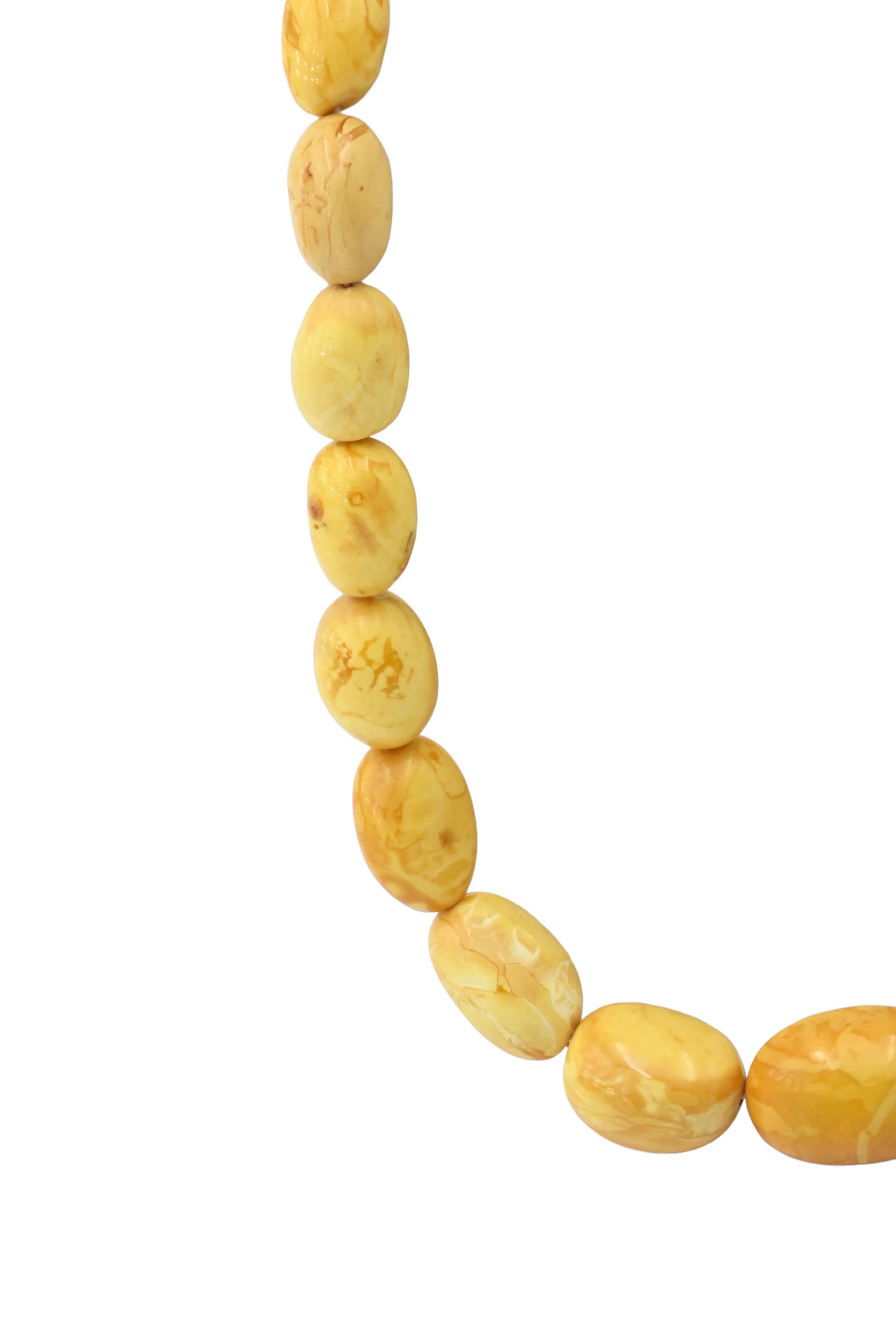 Außergewöhnliche Butterscotch-Bernstein-Halskette 113 Gramm für Damen oder Herren