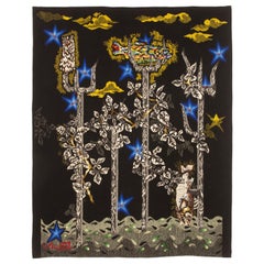 Wool Tapestry by Jean Lurçat “Little Neptune”, Gisèle Brivet workshop, France