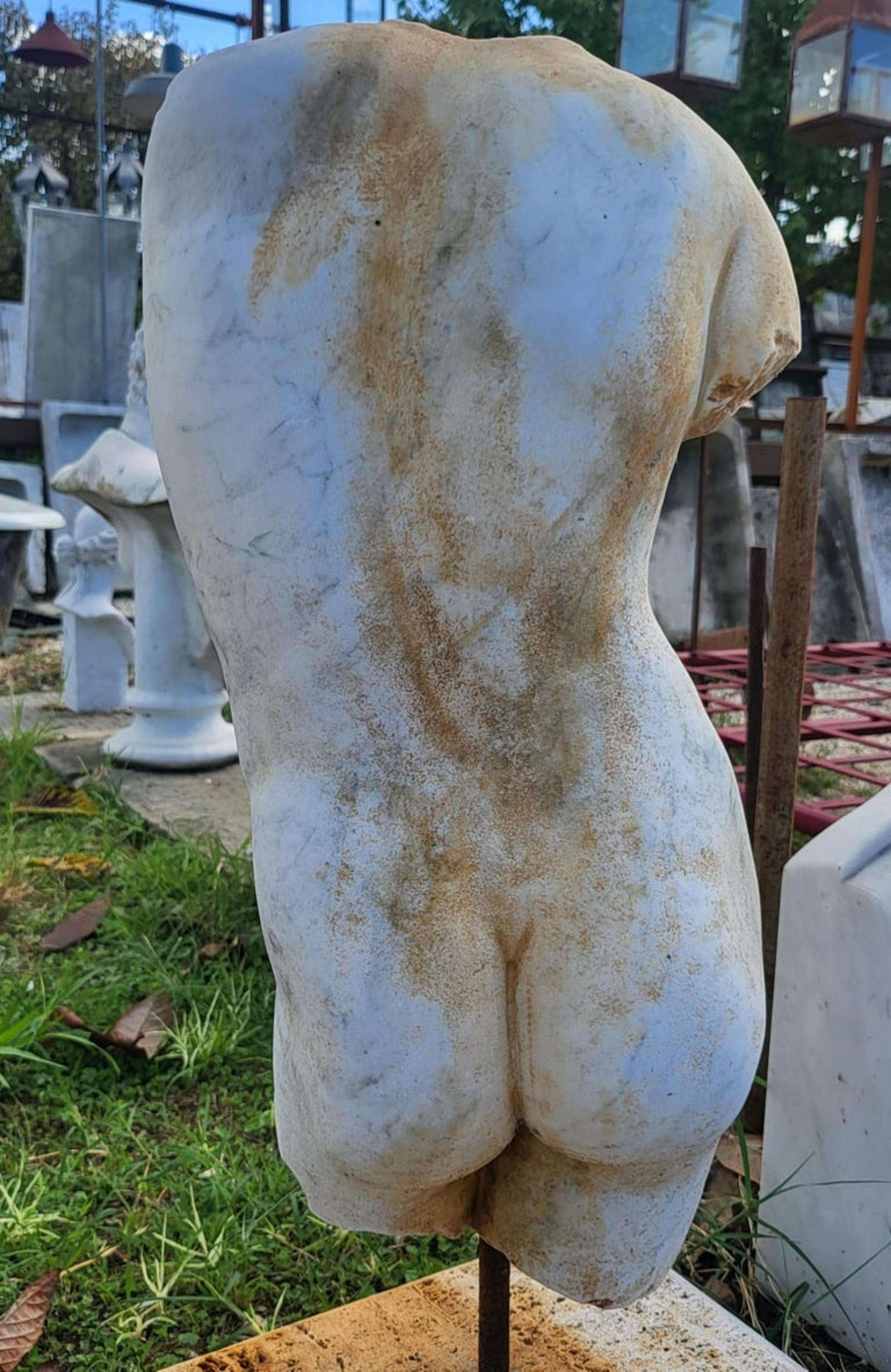 AMAZING CARRARA MARBLE ROMAN TORSO 19th Century Barroco en venta