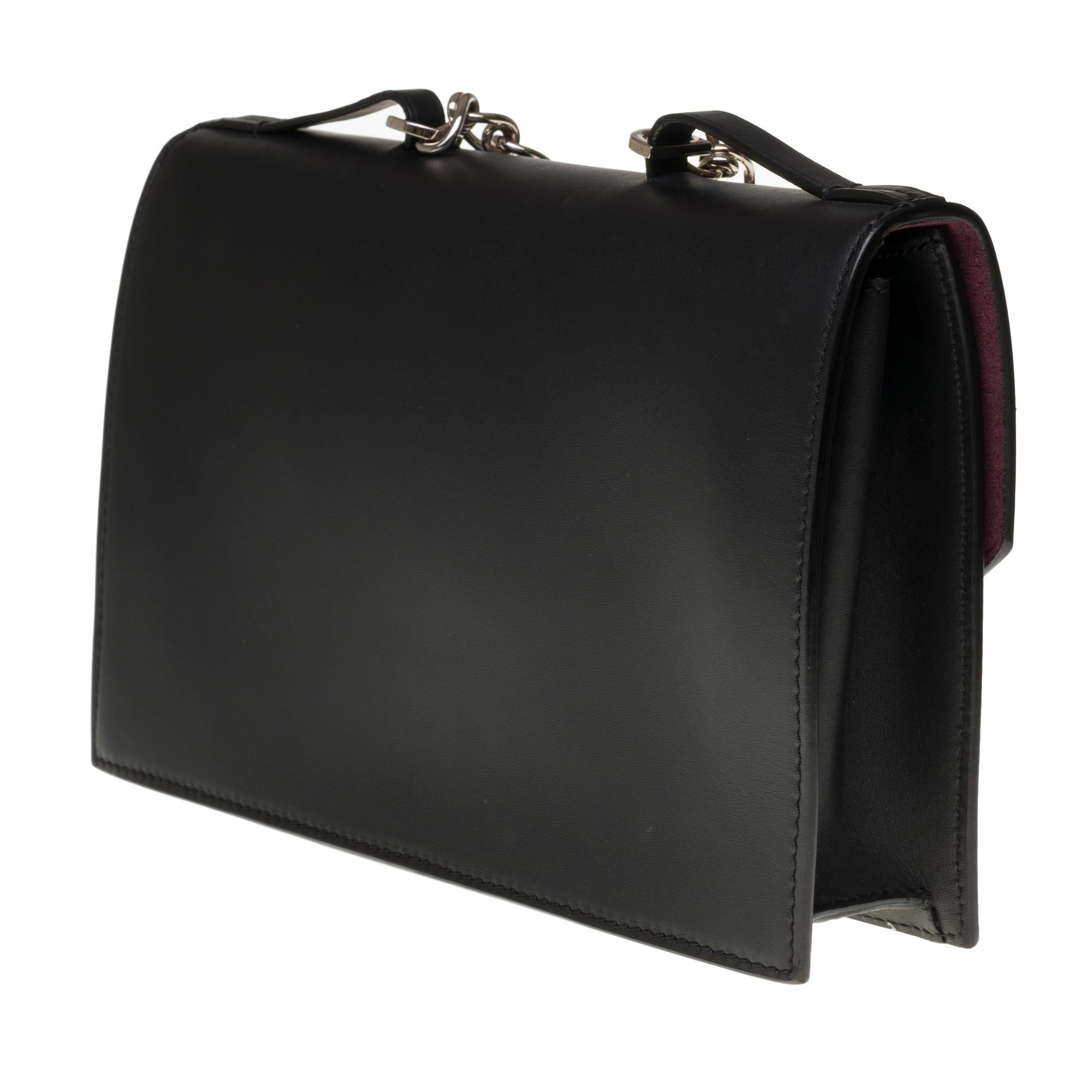 Amazing Cartier handbag/Clutch in black box leather, SHW In Excellent Condition In Paris, IDF