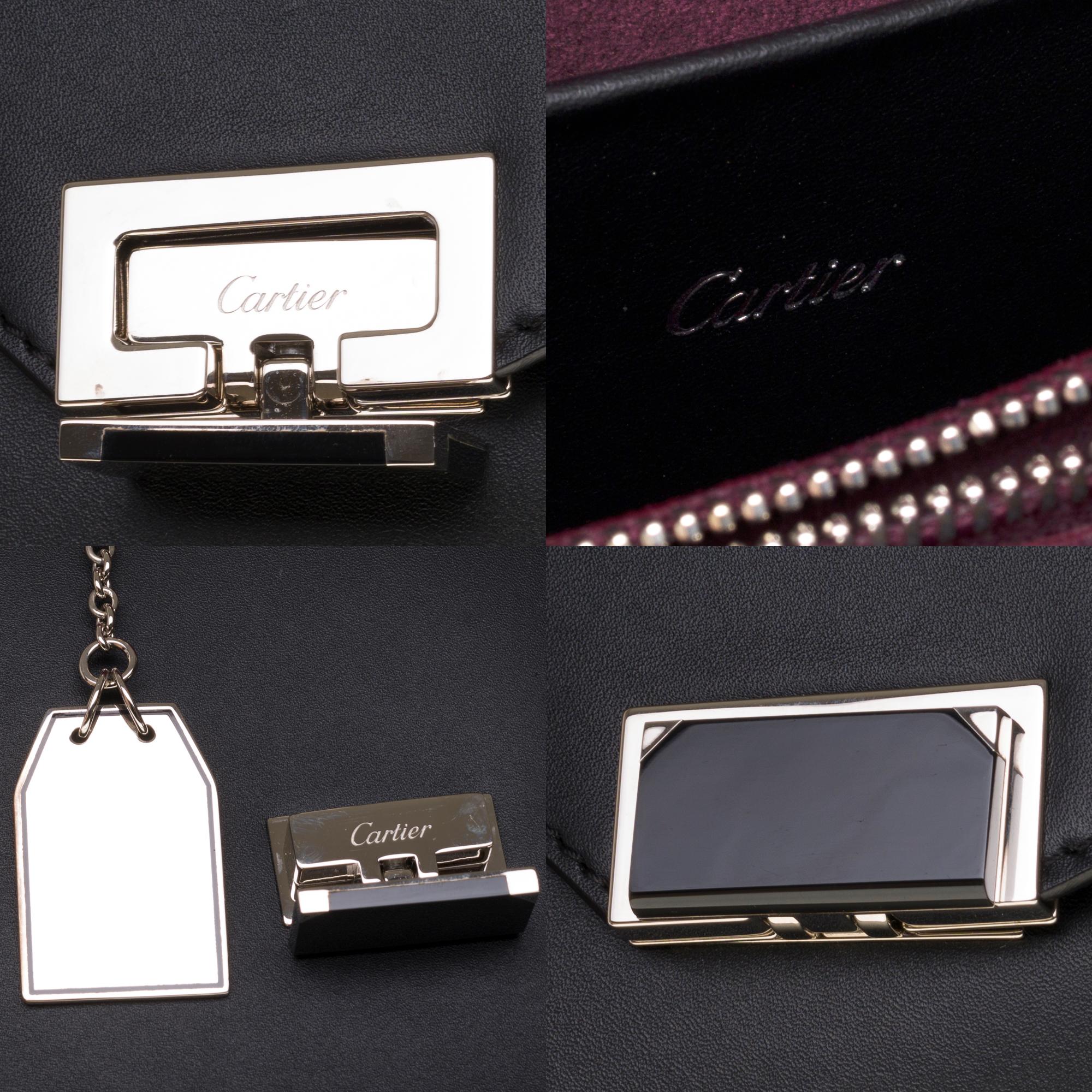 Women's Amazing Cartier handbag/Clutch in black box leather, SHW