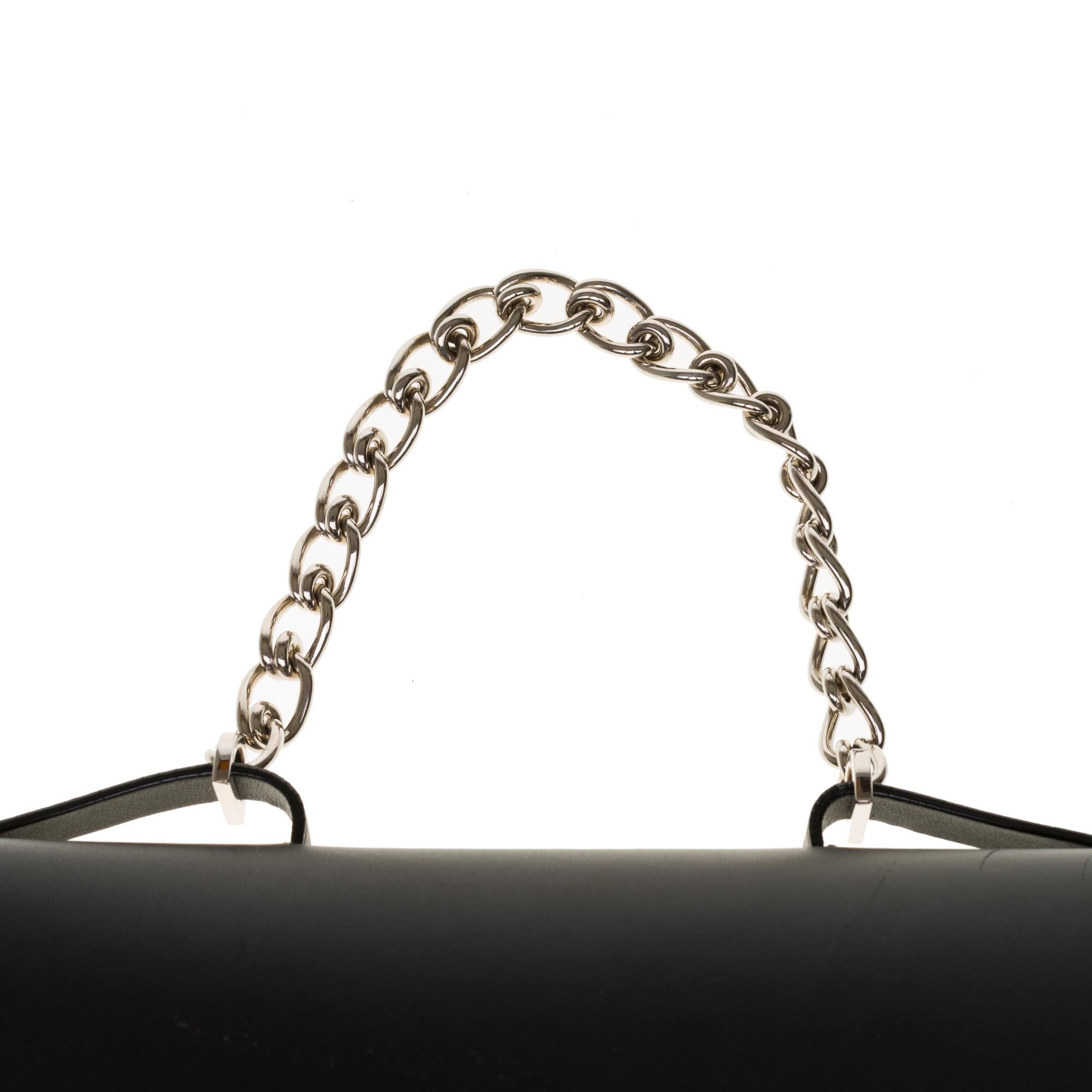 Amazing Cartier handbag/Clutch in black box leather, SHW 2