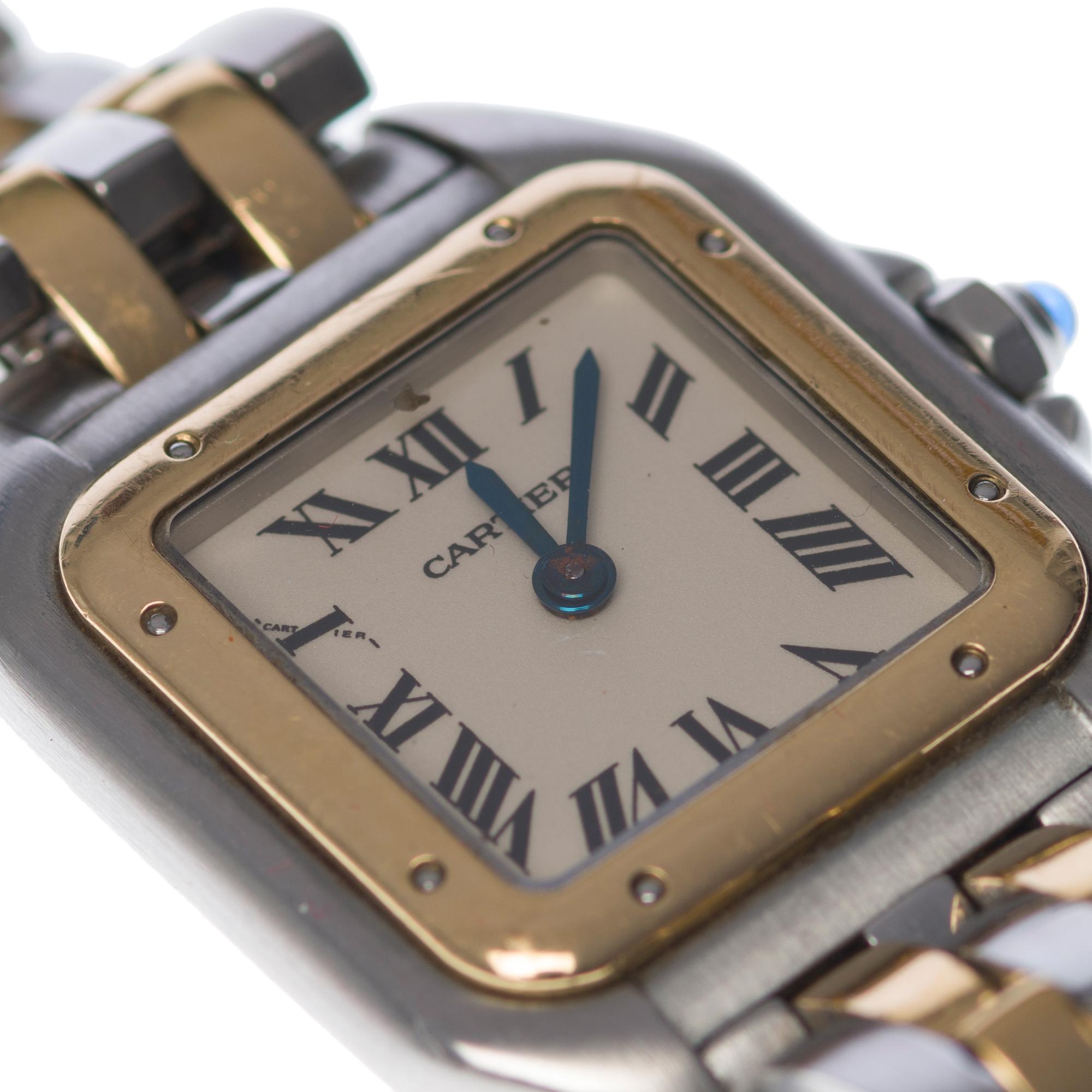 Women's Amazing Cartier Panthere lady wristwatch in yellow gold plated & steel