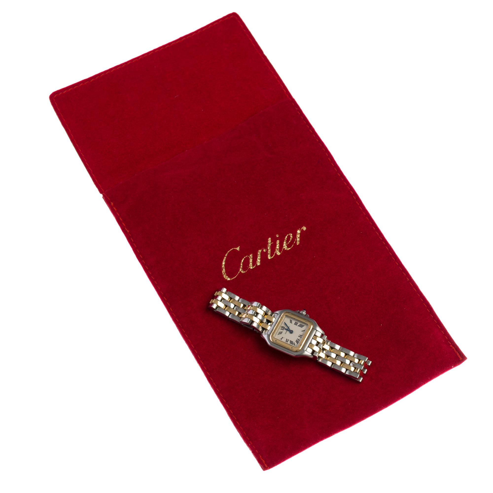 Amazing Cartier Panthere lady wristwatch in yellow gold plated & steel 1